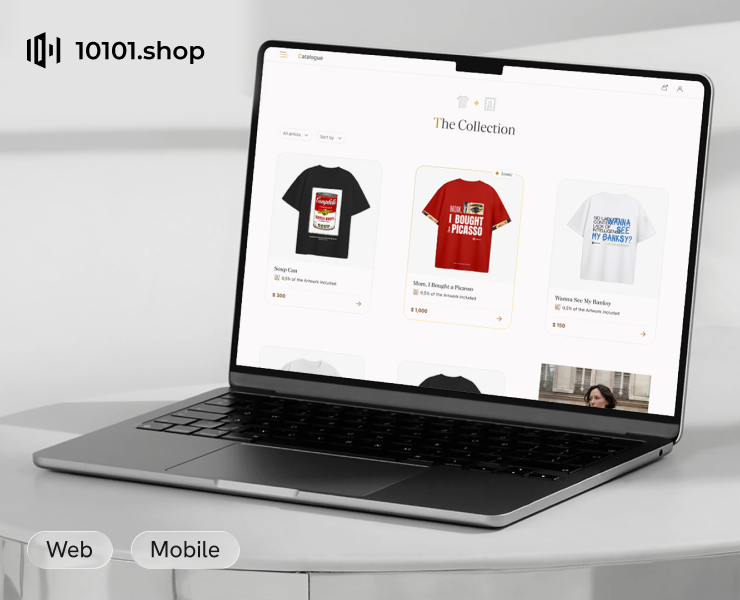 10101.shop: Дизайн B2C art-tech e-commerce платформы — Интерфейсы на Dprofile