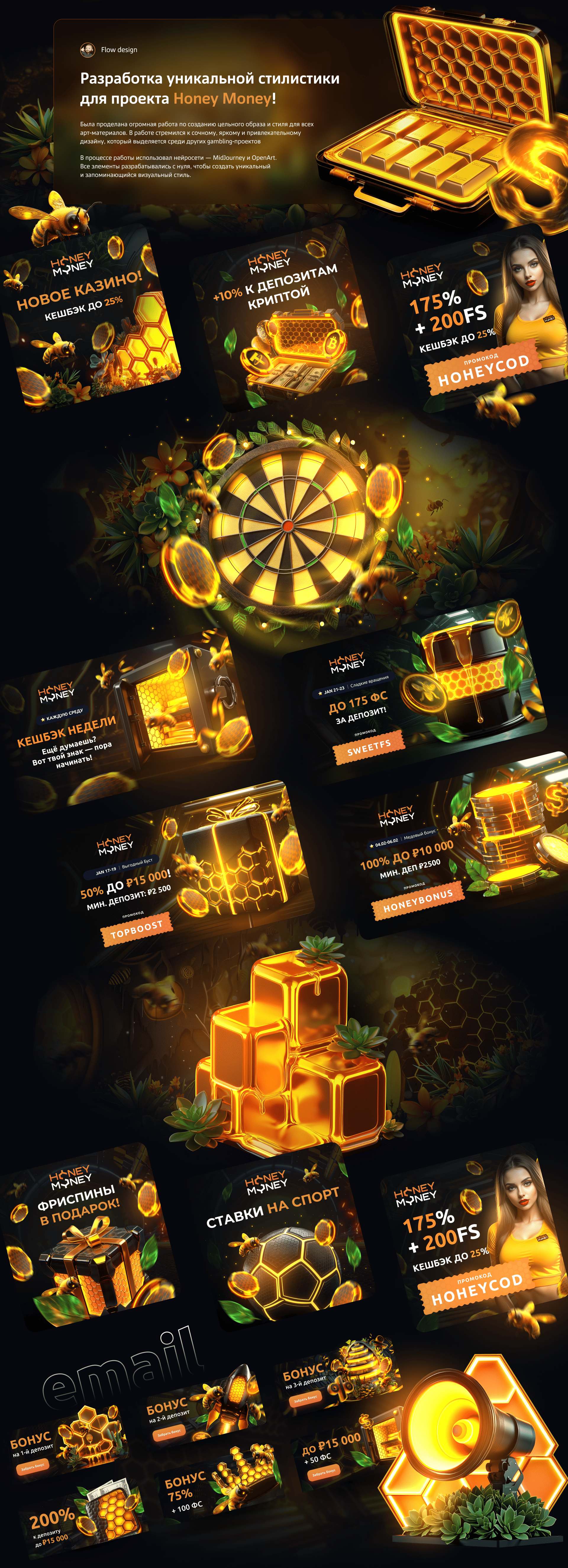 Honey Money I Gambling — Изображение №2 — Графика, Маркетинг на Dprofile