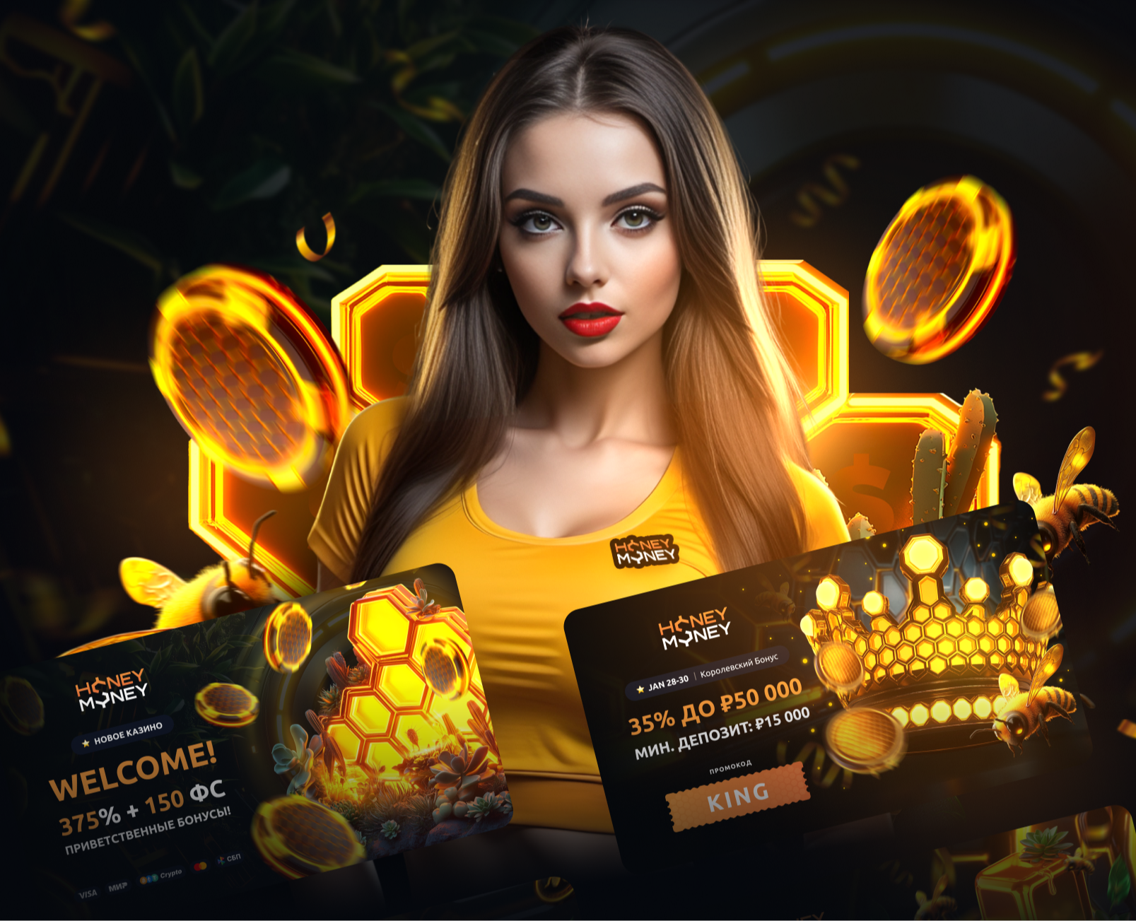 Honey Money I Gambling — Графика, Маркетинг на Dprofile