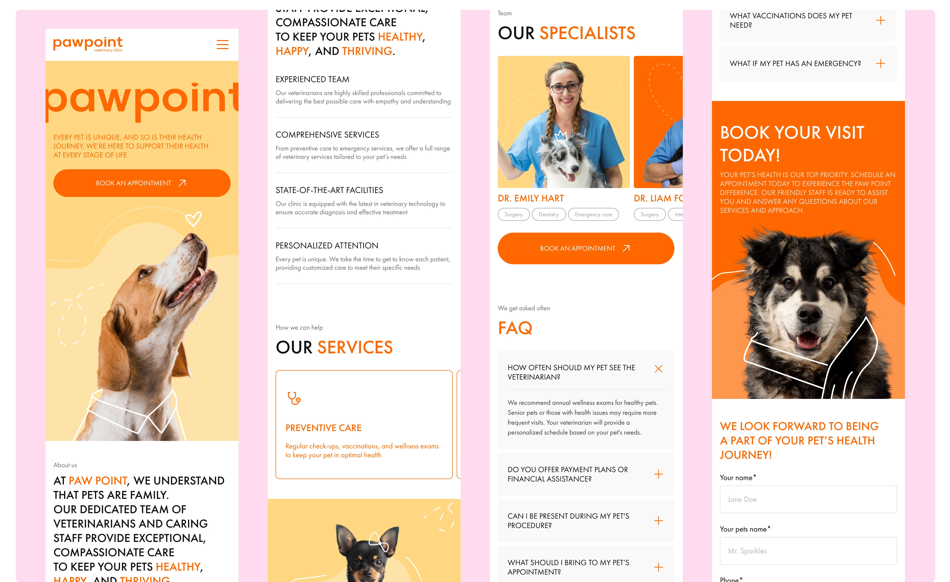 PAWPOINT — ветеринарная клиника — Изображение №11 — Интерфейсы на Dprofile