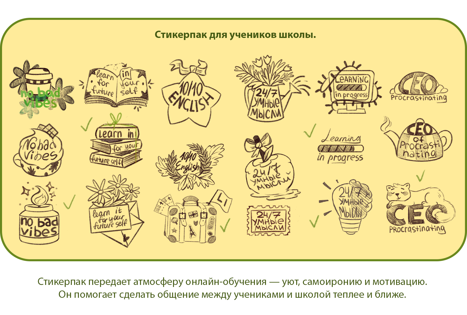 Дизайн персонажа и набор стикеров для онлайн-школы — Изображение №3 — Брендинг, Иллюстрация на Dprofile