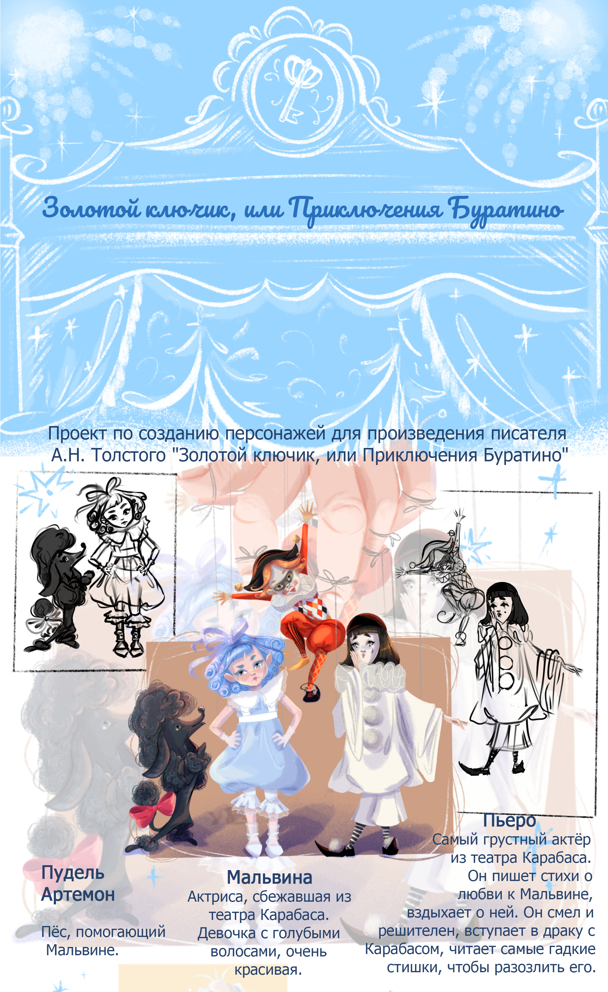 Золотой ключик, или Приключения Буратино — Изображение №1 — Иллюстрация на Dprofile