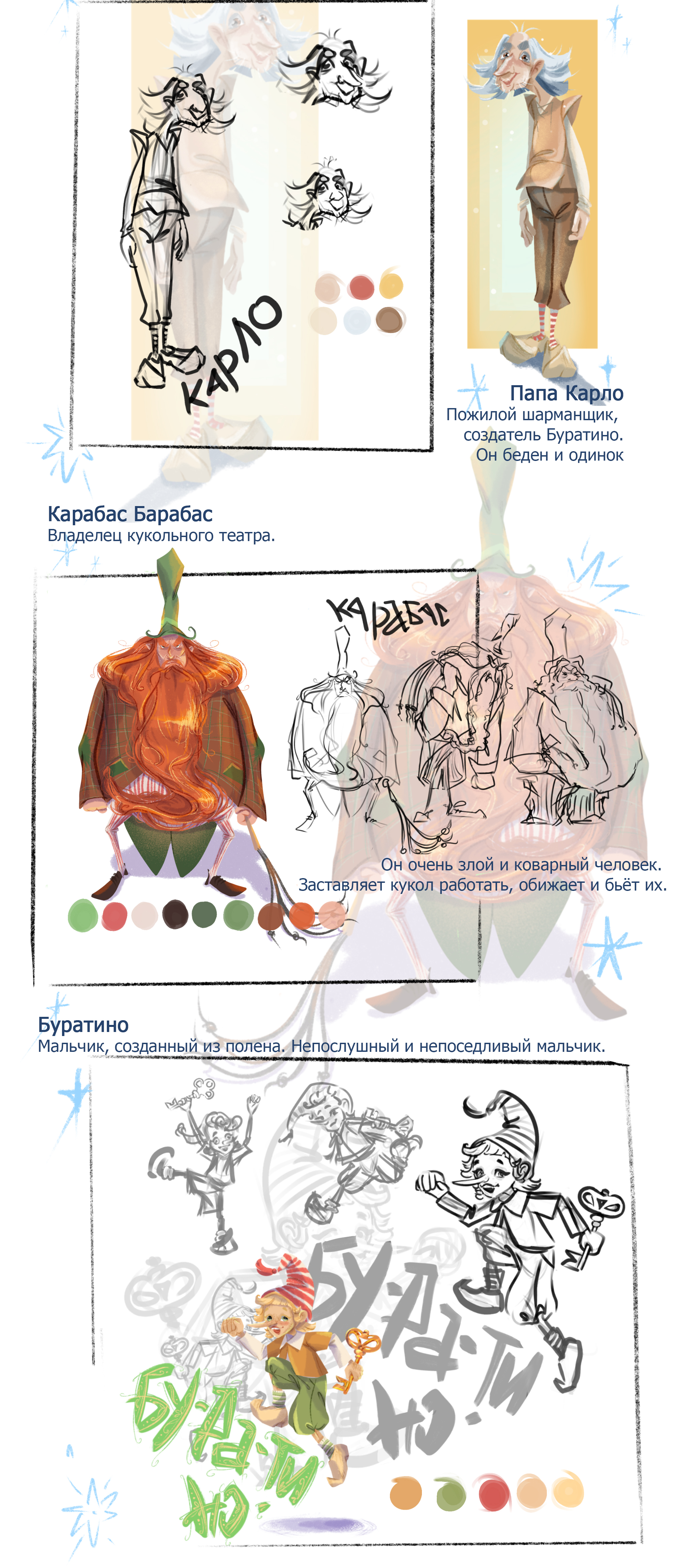 Золотой ключик, или Приключения Буратино — Изображение №2 — Иллюстрация на Dprofile