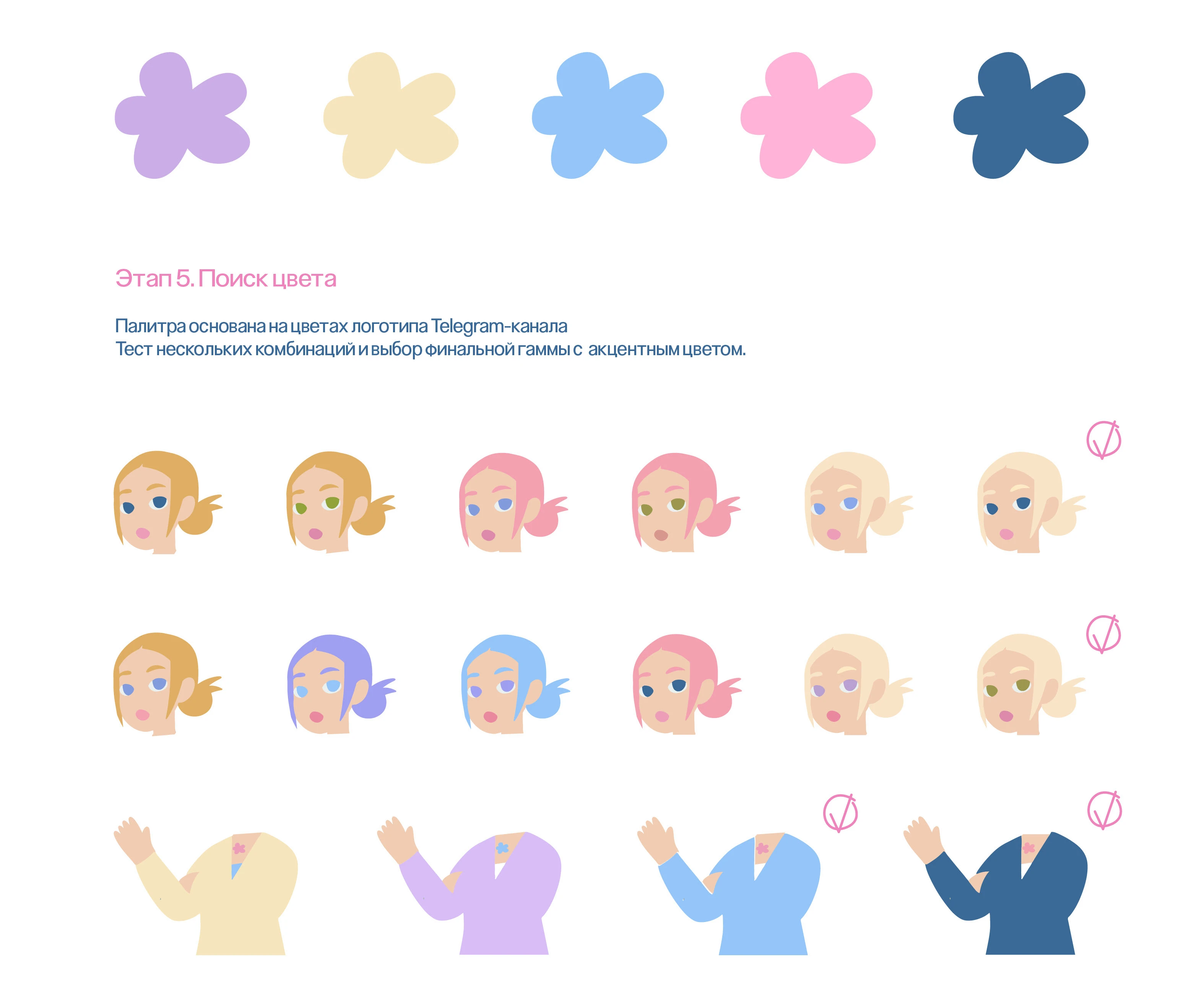 Скинтистка - маскот для Телеграм канала о красоте и уходе — Изображение №8 — Брендинг, Иллюстрация на Dprofile