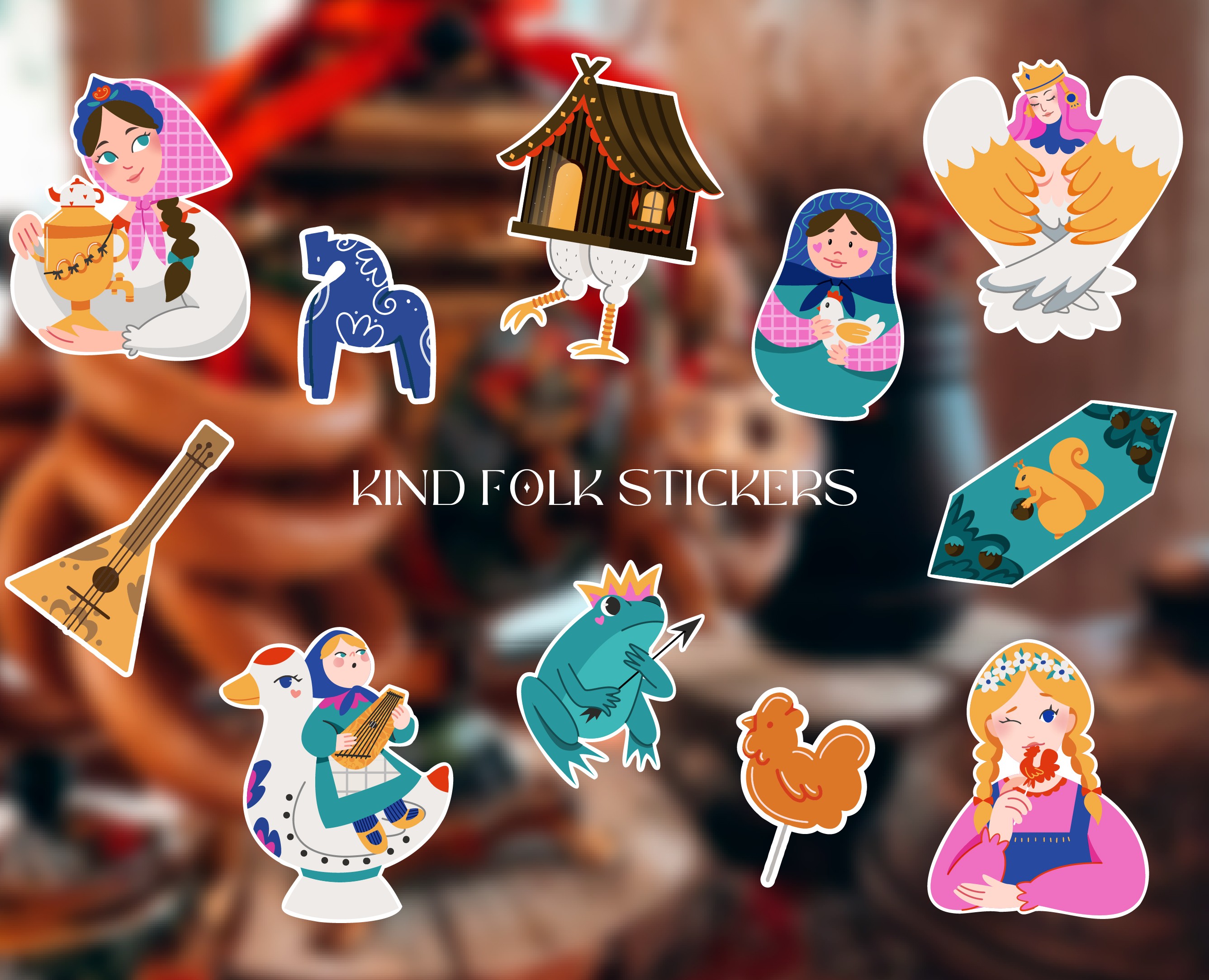 Русские народные стикеры — Брендинг, Иллюстрация на Dprofile