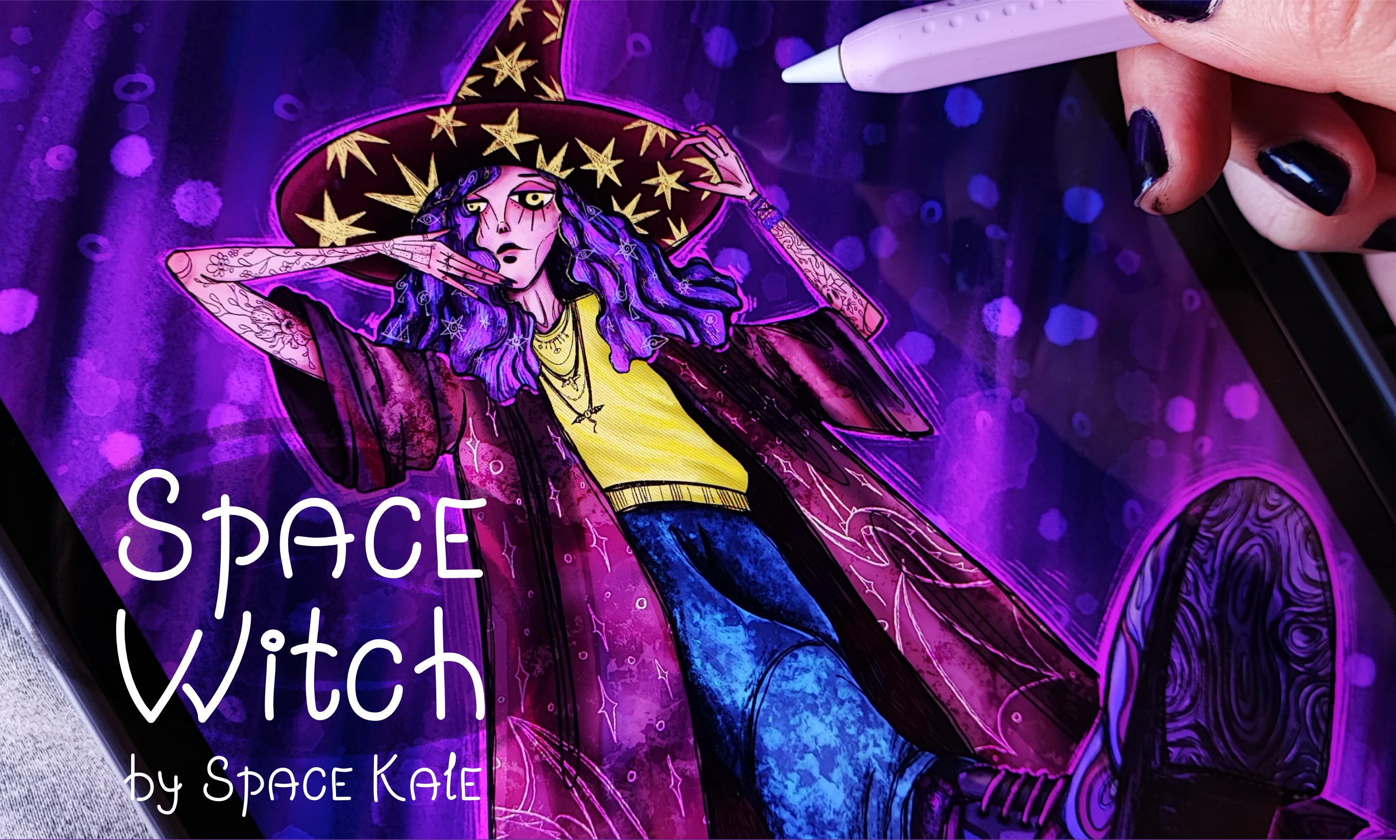 Space Witch Illustration – A Journey Through Worlds — Изображение №1 — Иллюстрация на Dprofile