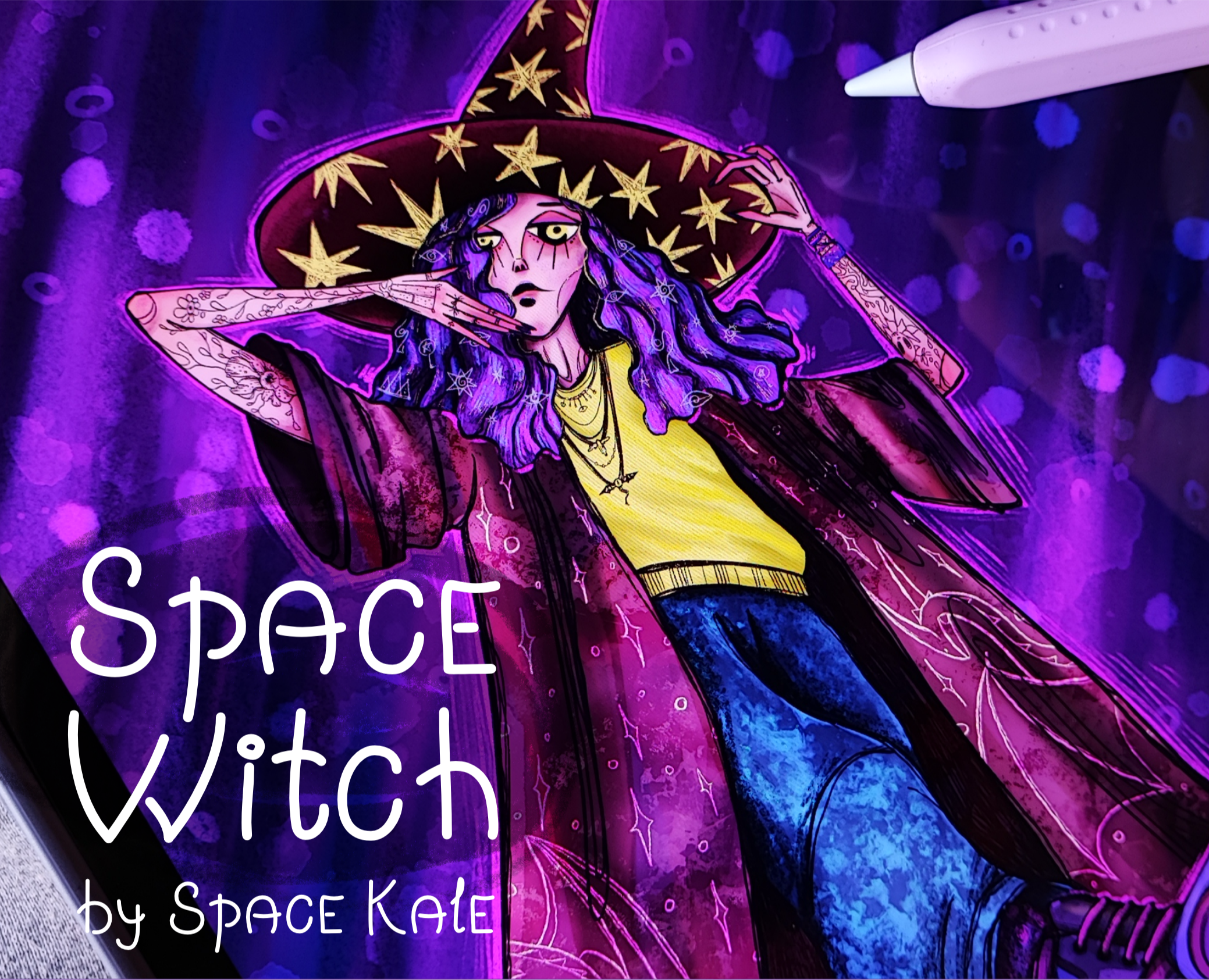 Space Witch Illustration – A Journey Through Worlds на Dprofile