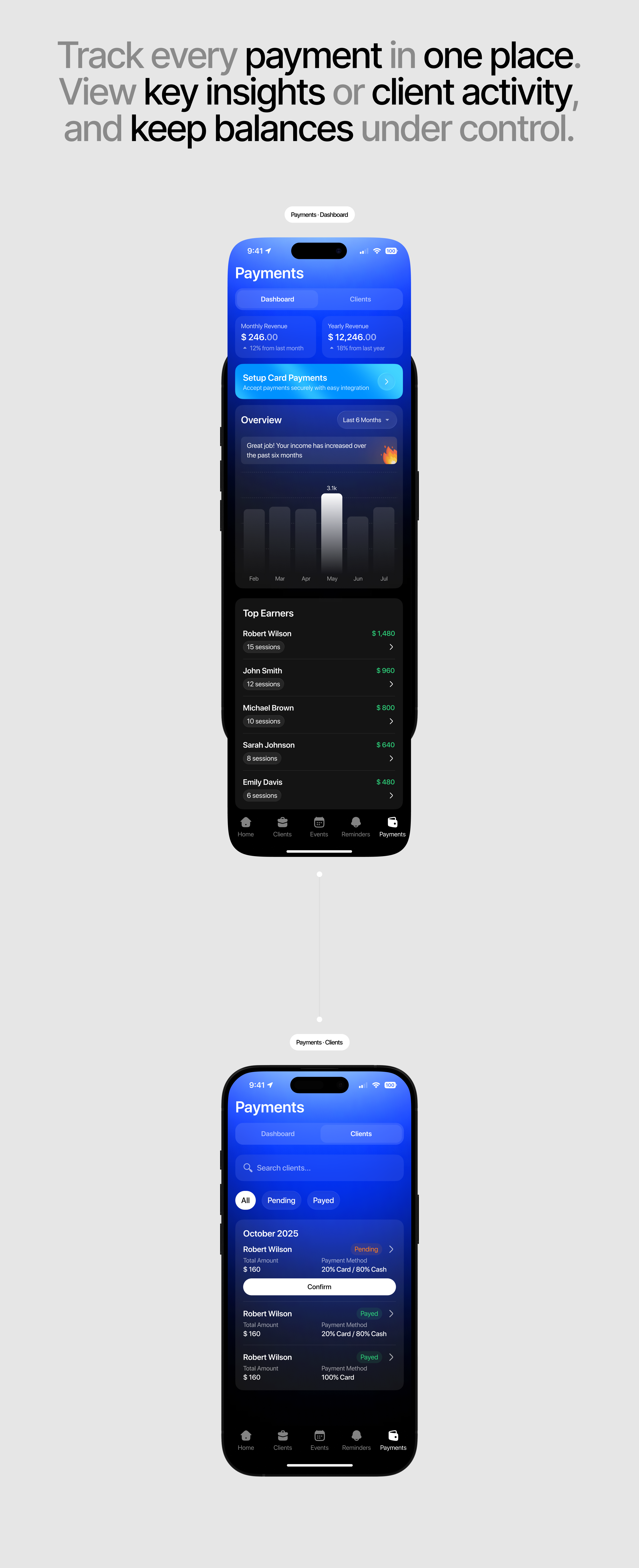 Fitness Coach Management — Mobile App & UI/UX Design — Изображение №22 — Интерфейсы на Dprofile