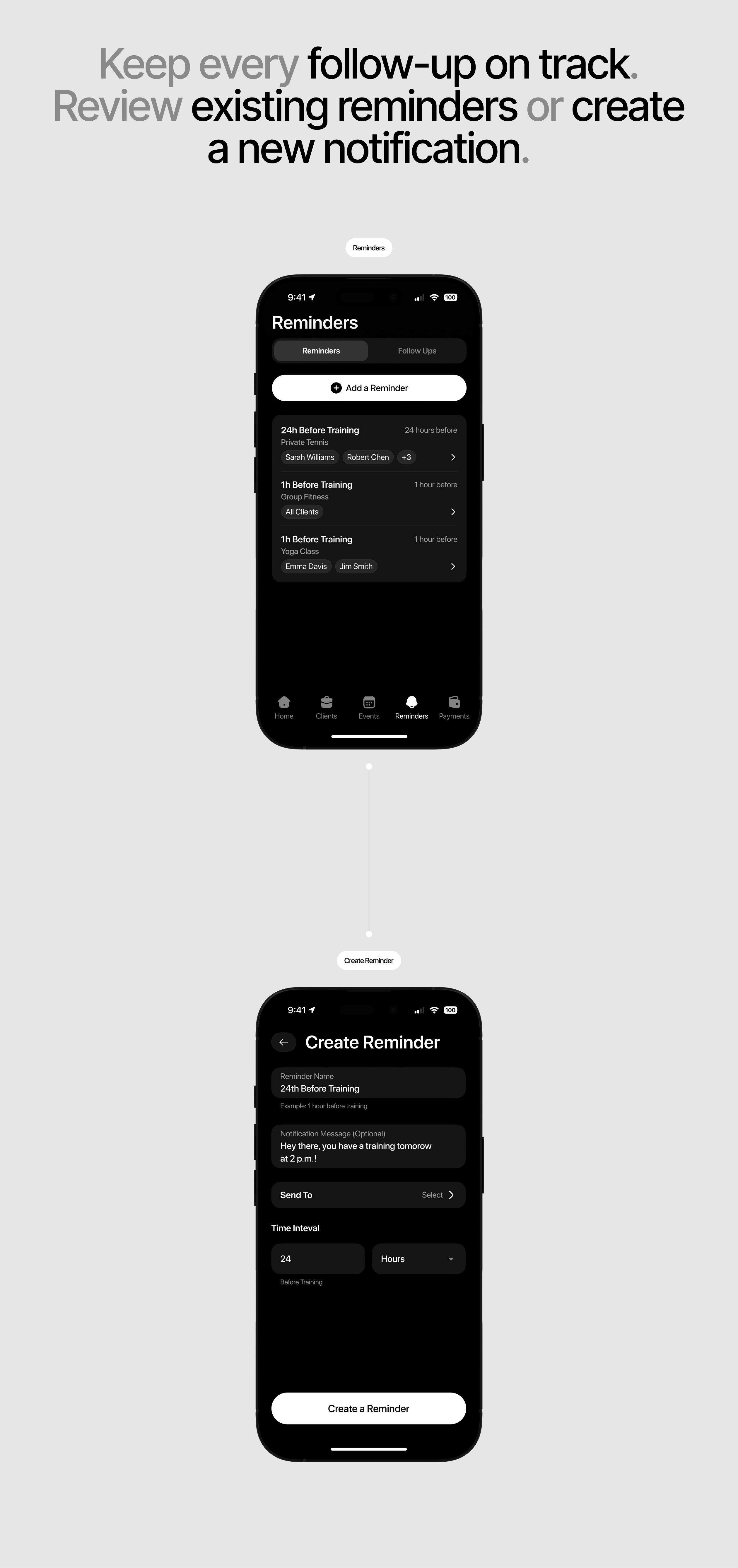 Fitness Coach Management — Mobile App & UI/UX Design — Изображение №18 — Интерфейсы на Dprofile