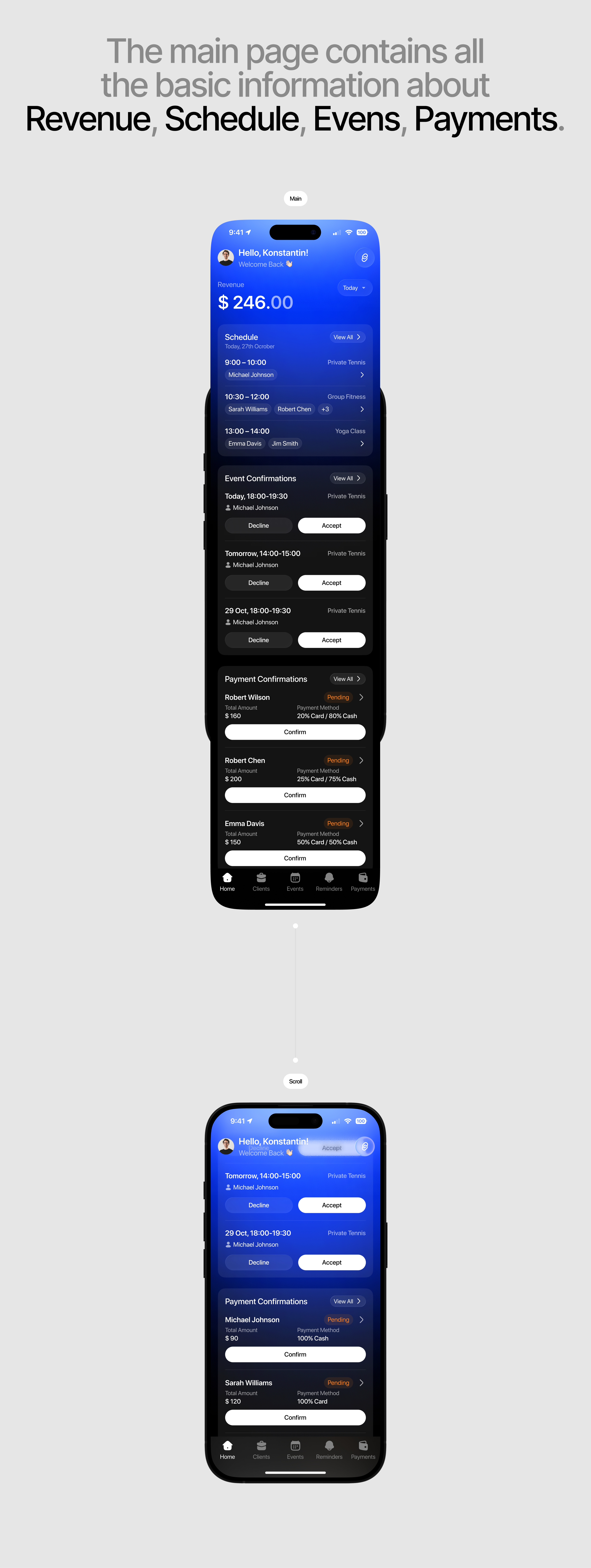 Fitness Coach Management — Mobile App & UI/UX Design — Изображение №6 — Интерфейсы на Dprofile