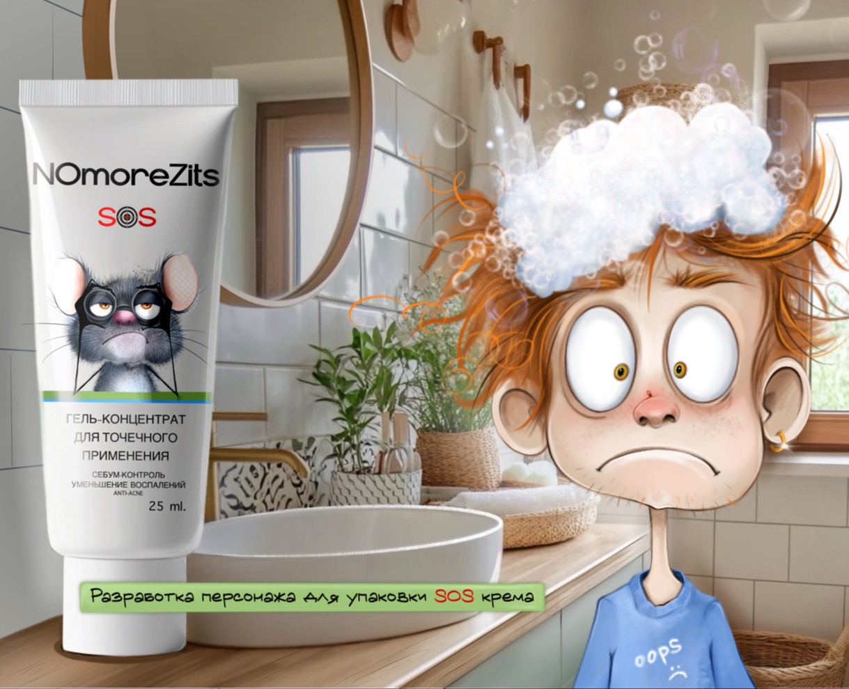 Персонаж для SOS-крема — Брендинг, Иллюстрация на Dprofile