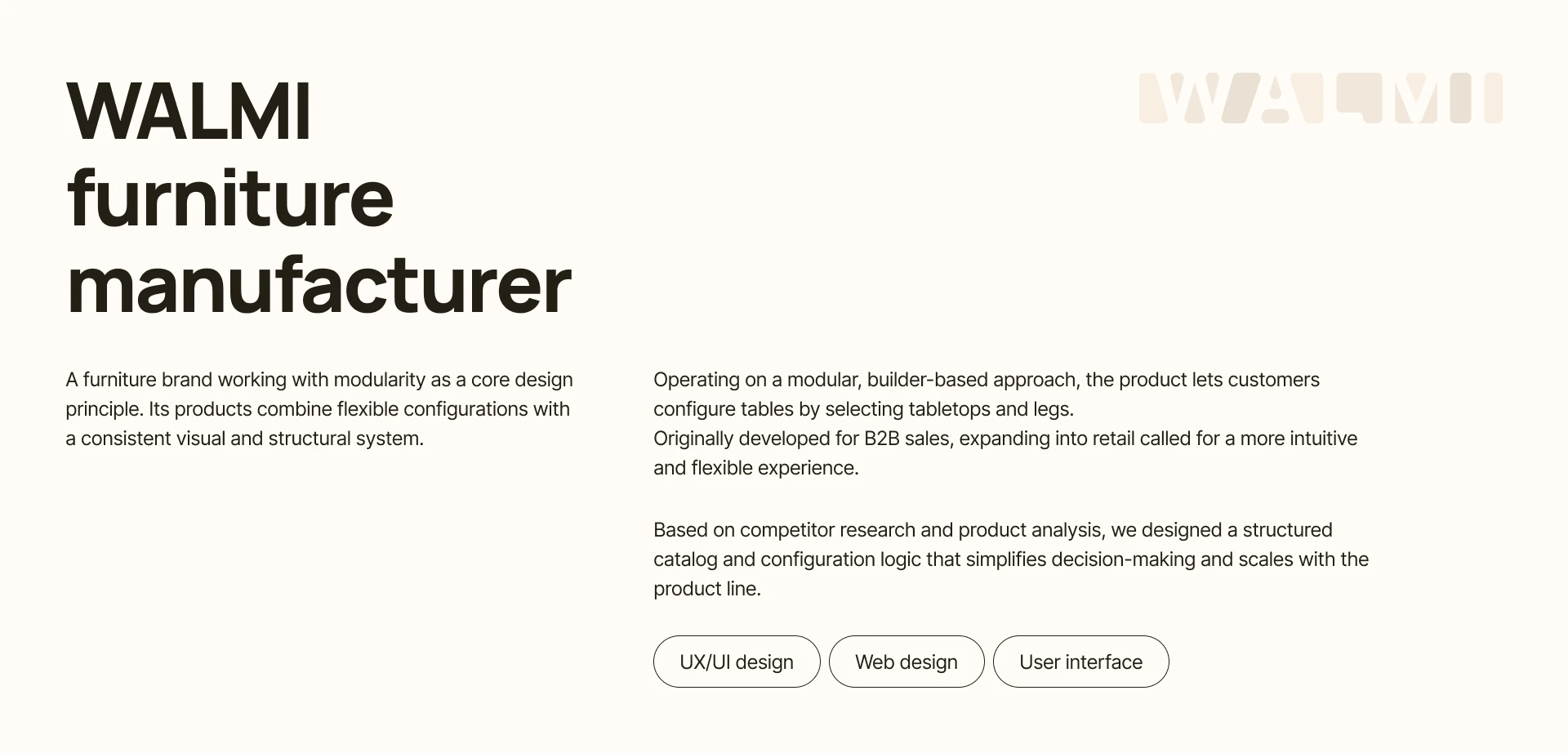 WALMI — онлайн-каталог мебели — Изображение №3 — Интерфейсы на Dprofile