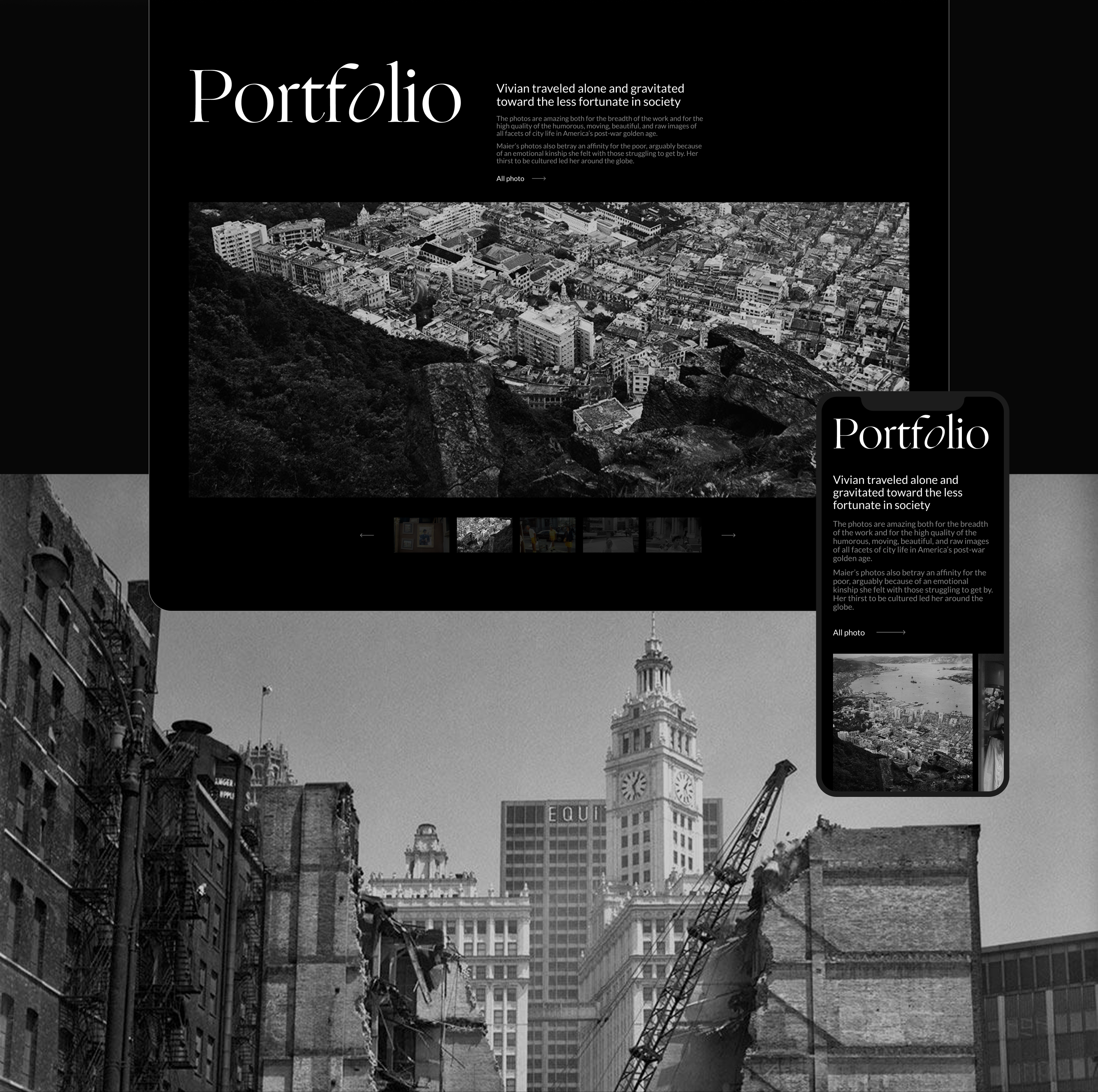 Vivian Maier. Landing Page — Изображение №3 — Интерфейсы на Dprofile