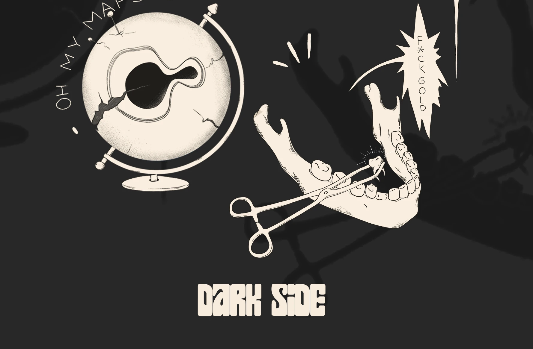 DARK SIDE |BW STICKER PACK | INKTOBER'23 — Изображение №5 — Брендинг, Иллюстрация на Dprofile