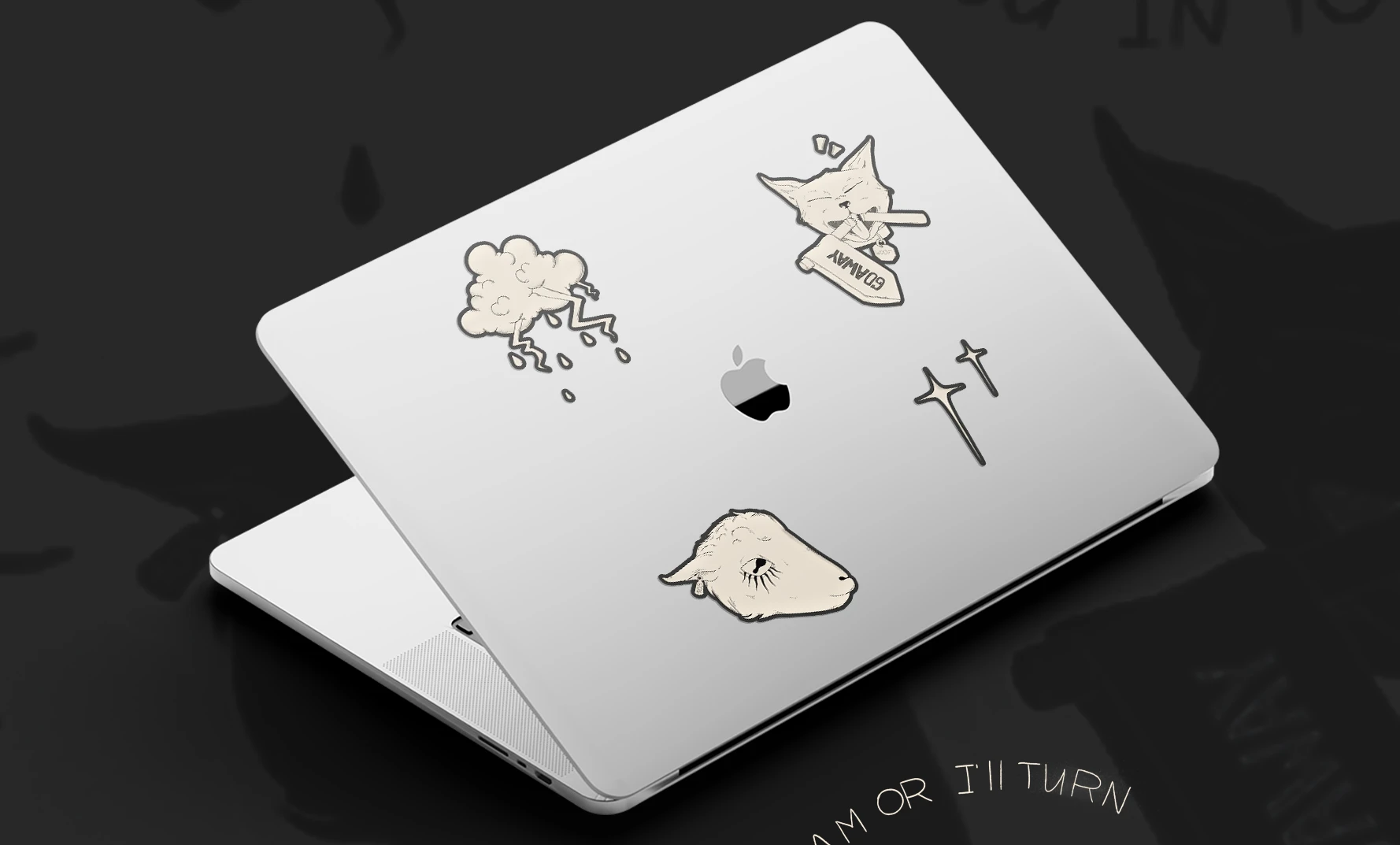 DARK SIDE |BW STICKER PACK | INKTOBER'23 — Изображение №2 — Брендинг, Иллюстрация на Dprofile