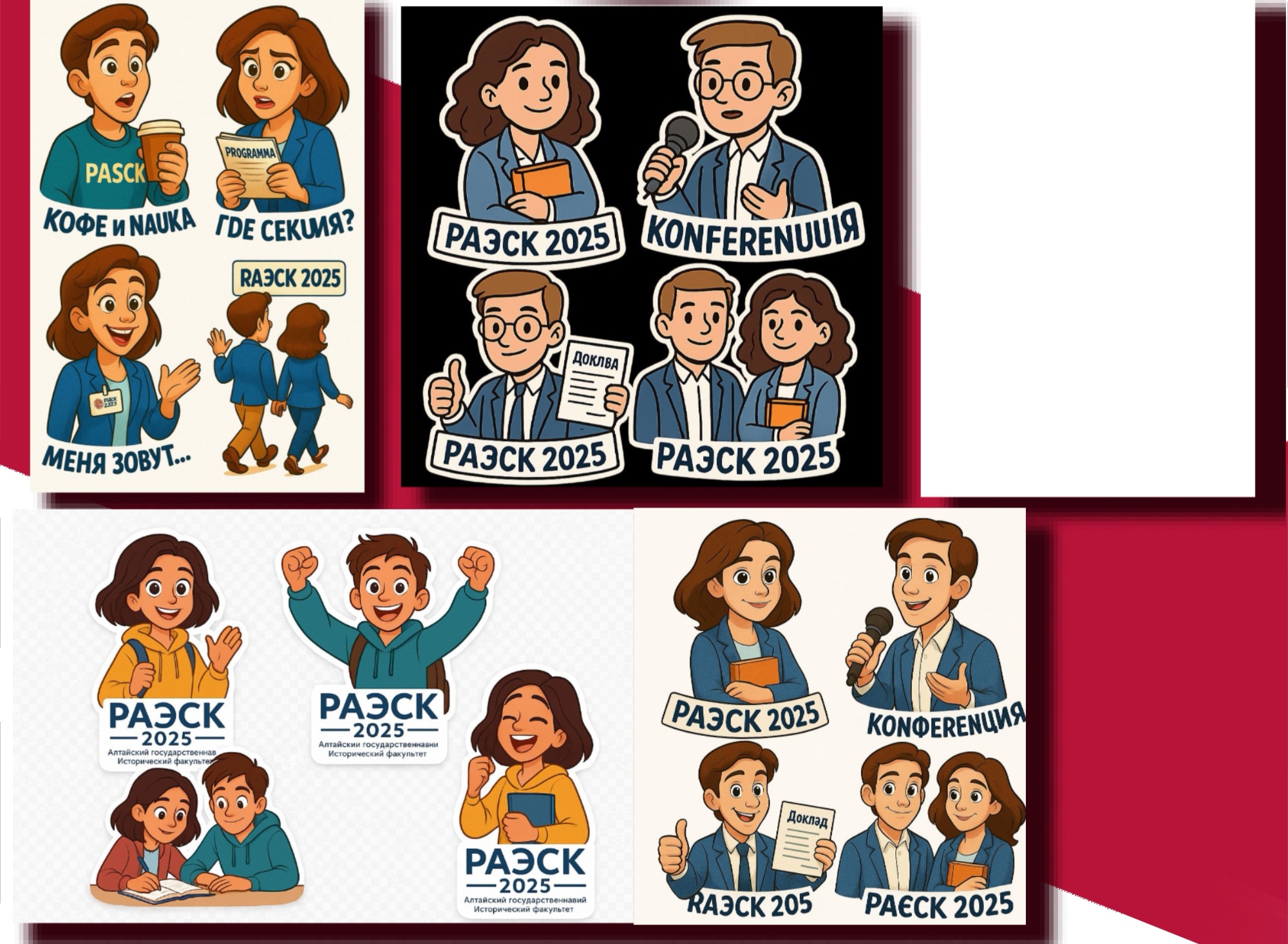 Стикеры для конференции АлтГУ — Изображение №2 — Брендинг, Иллюстрация на Dprofile