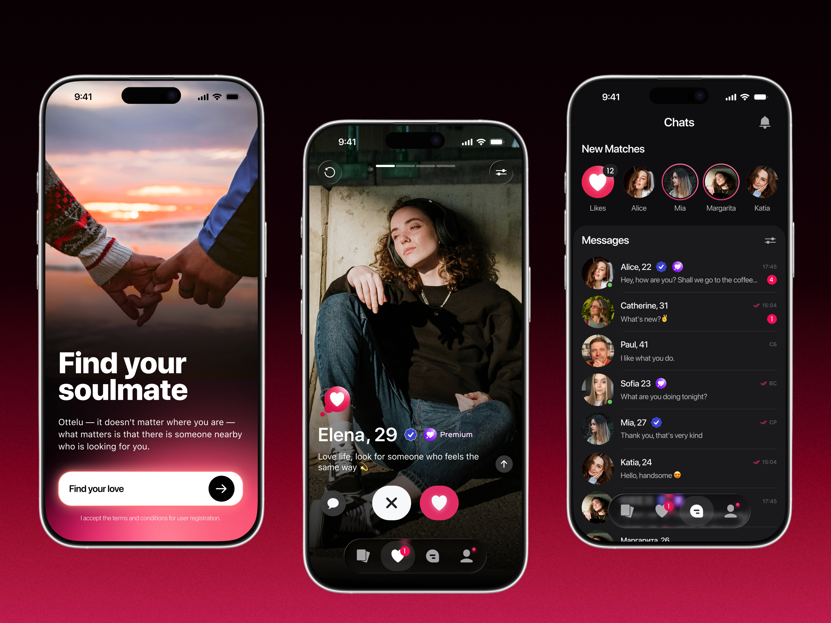 Ottelu dating app — Изображение №1 — Интерфейсы на Dprofile