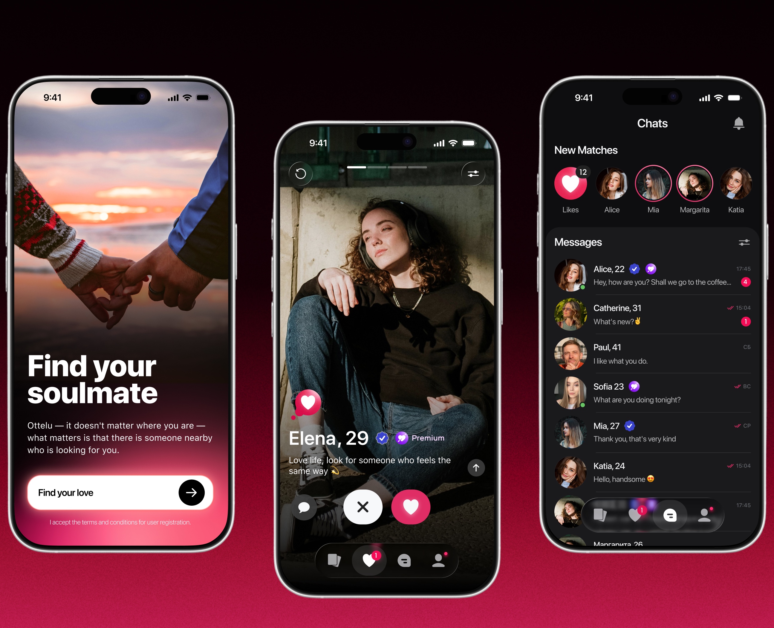 Ottelu dating app — Интерфейсы на Dprofile