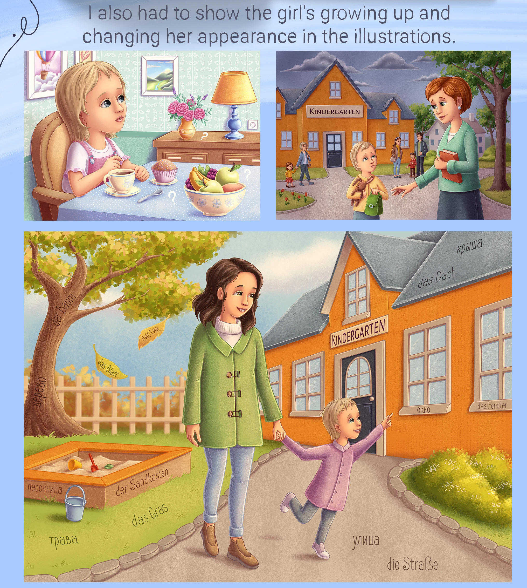 Детская книга "Мой русский и немецкий" — Изображение №4 — Иллюстрация на Dprofile
