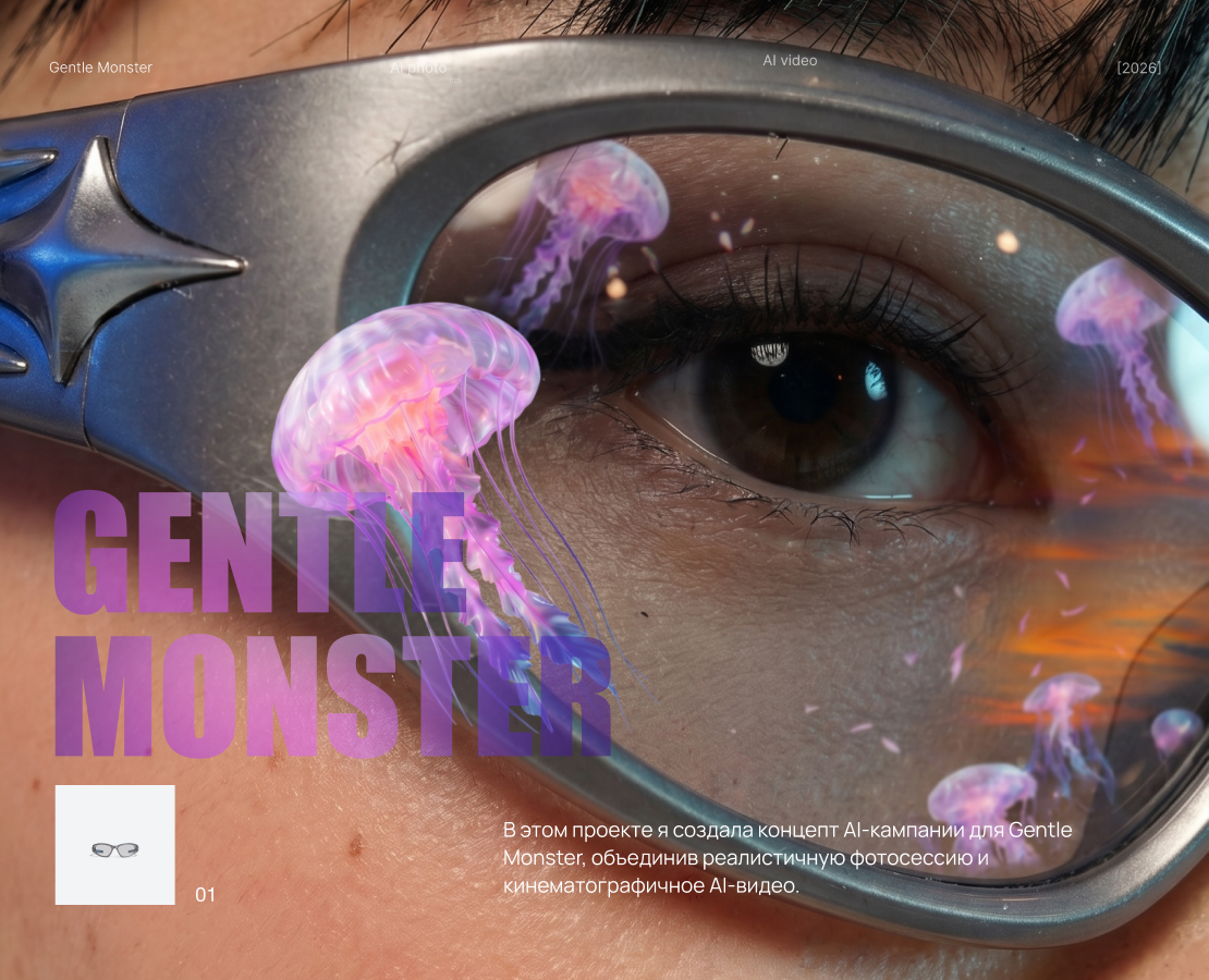 Gentle Monster — AI Fashion Campaign | Photo & Video Concept — Изображение №1 — Нейро на Dprofile