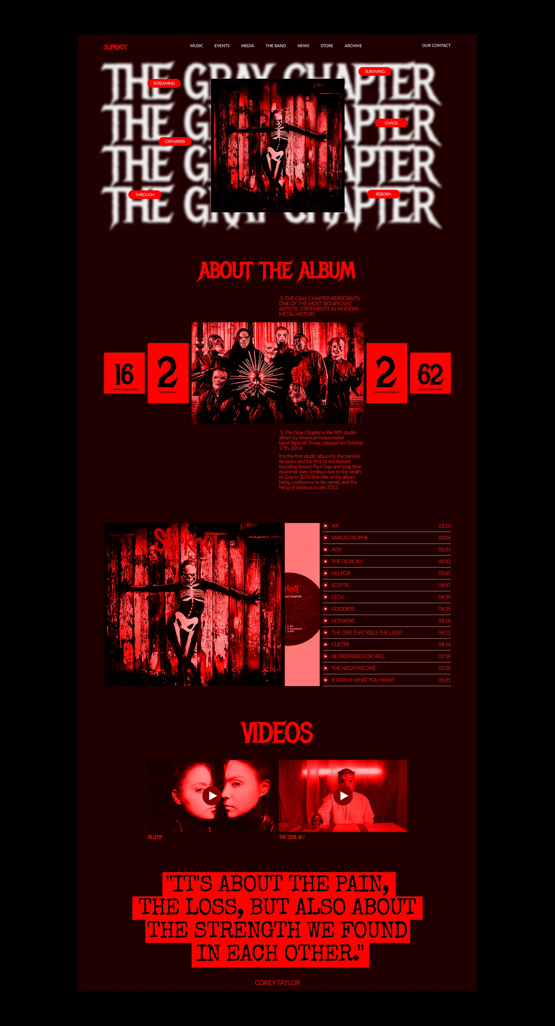 Slipknot | Website Redesign — Изображение №7 — Интерфейсы на Dprofile
