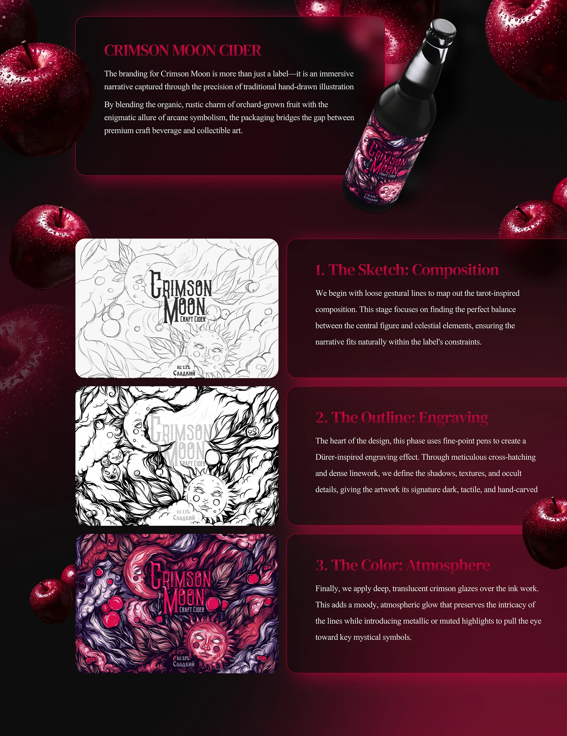 CRIMSON MOON CIDER| BRANDING & PACKAGING — Изображение №2 — Брендинг на Dprofile