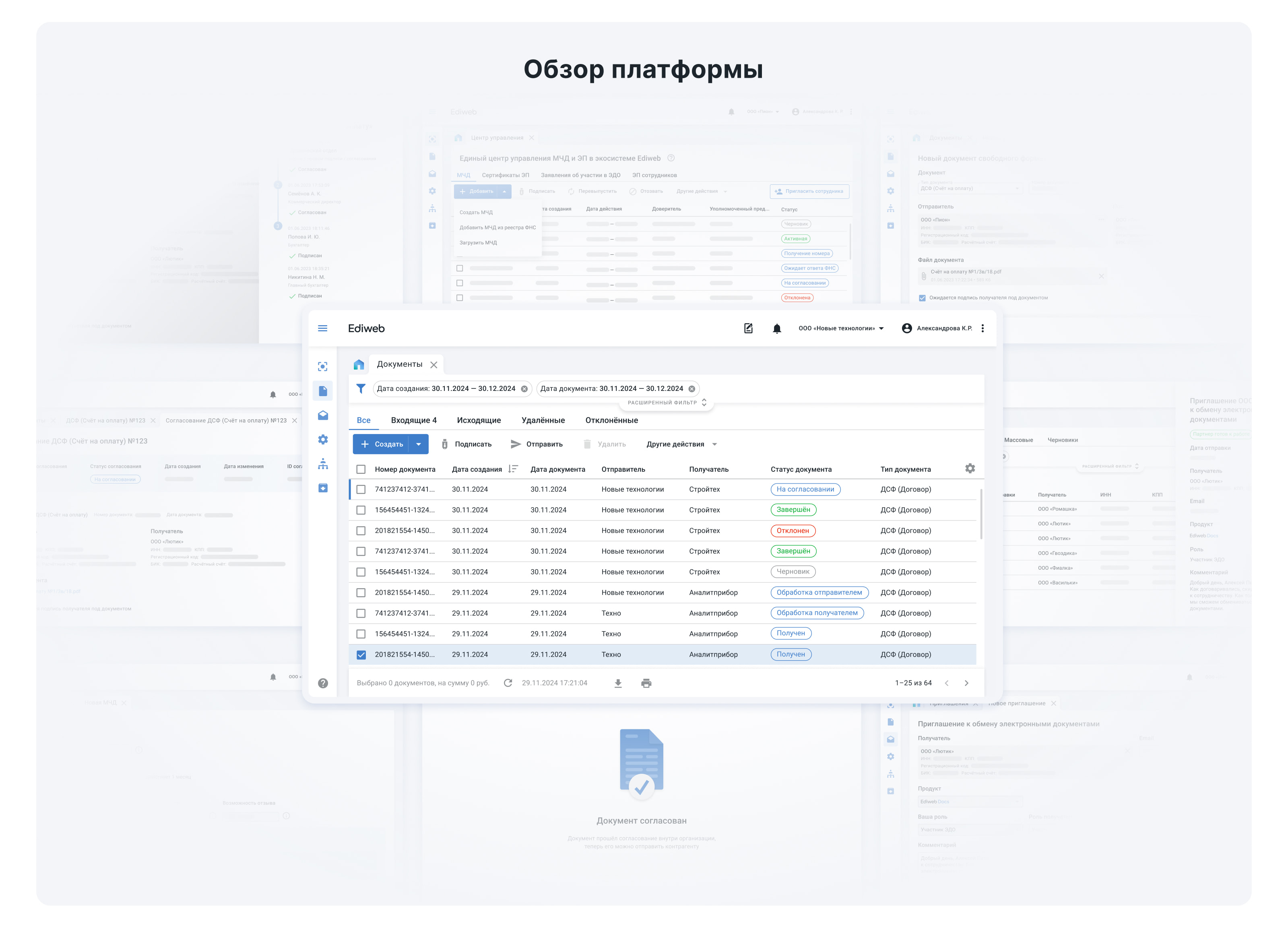 Дизайн платформы для автоматизации ЭДО | B2B — Изображение №3 — Интерфейсы на Dprofile