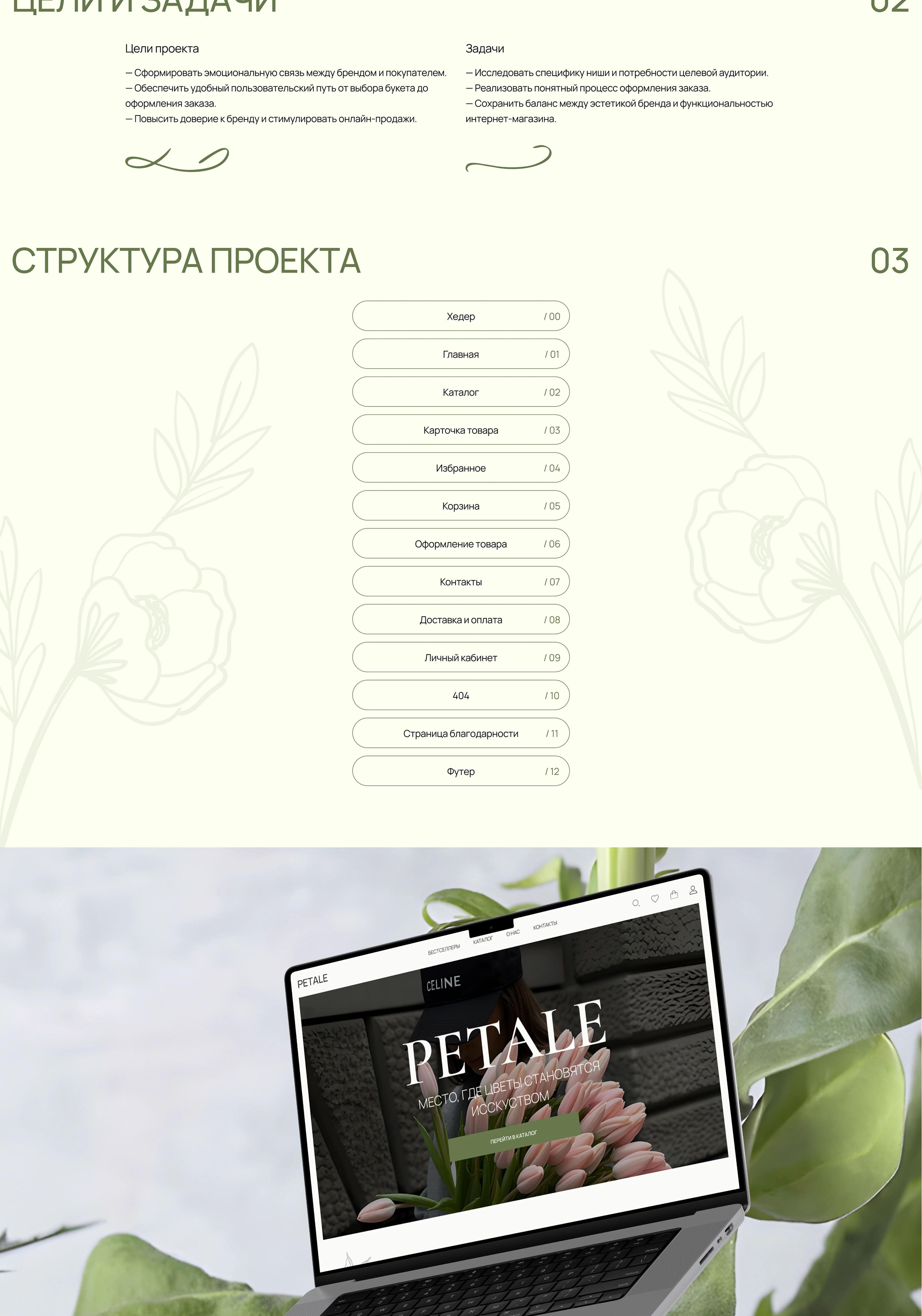 Интернет магазин авторских букетов "Petale" — Изображение №2 — Интерфейсы на Dprofile
