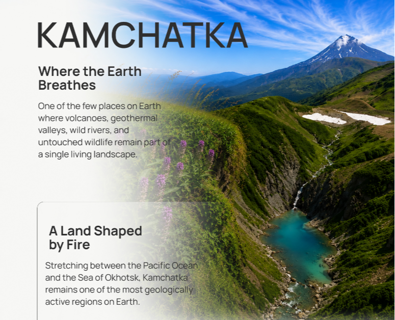KAMCHATKA — Where the Earth Breathes — Интерфейсы, Графика на Dprofile