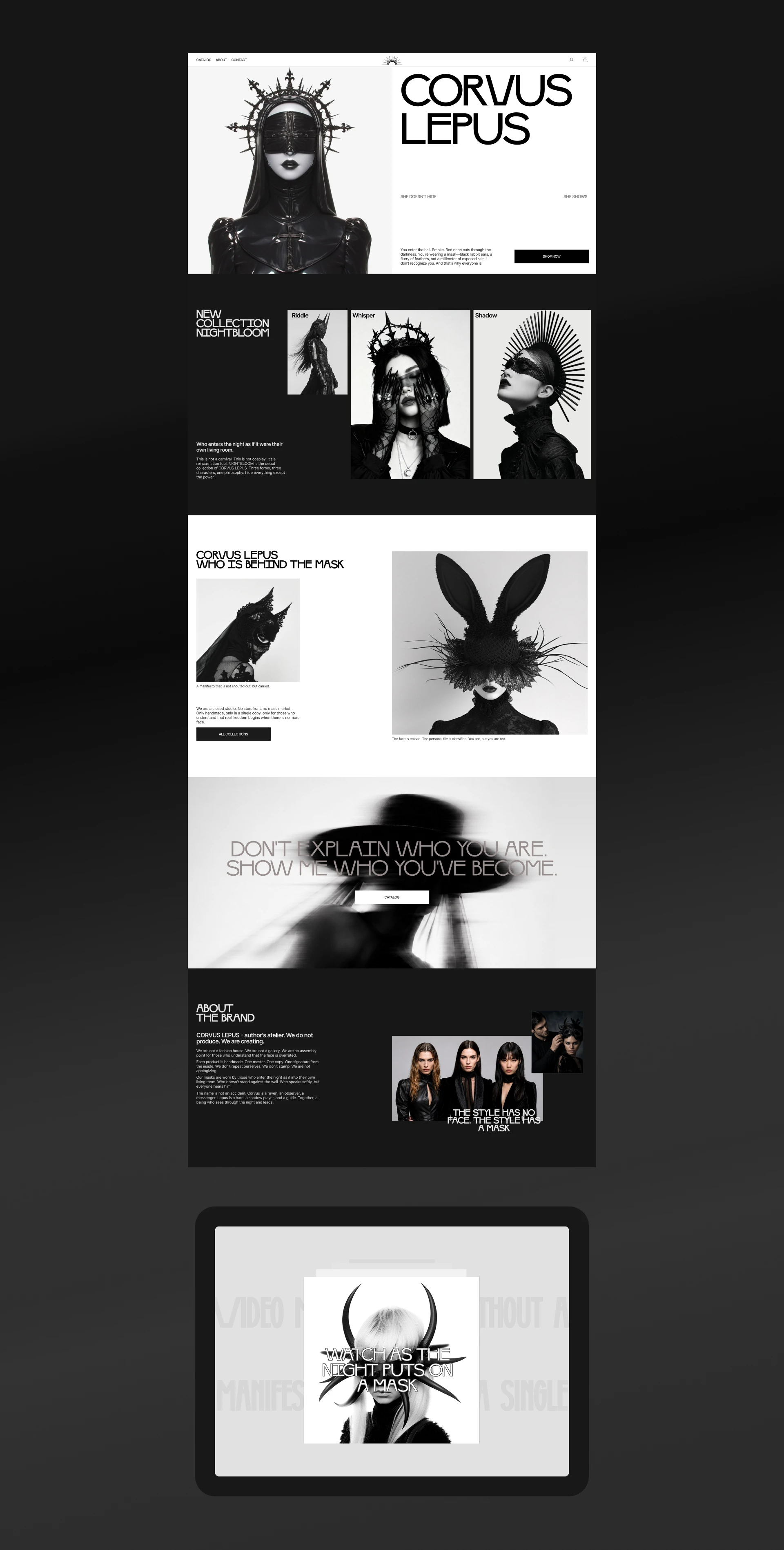 CORVUS LEPUS — авторское ателье закрытых масок — Изображение №3 — Интерфейсы на Dprofile