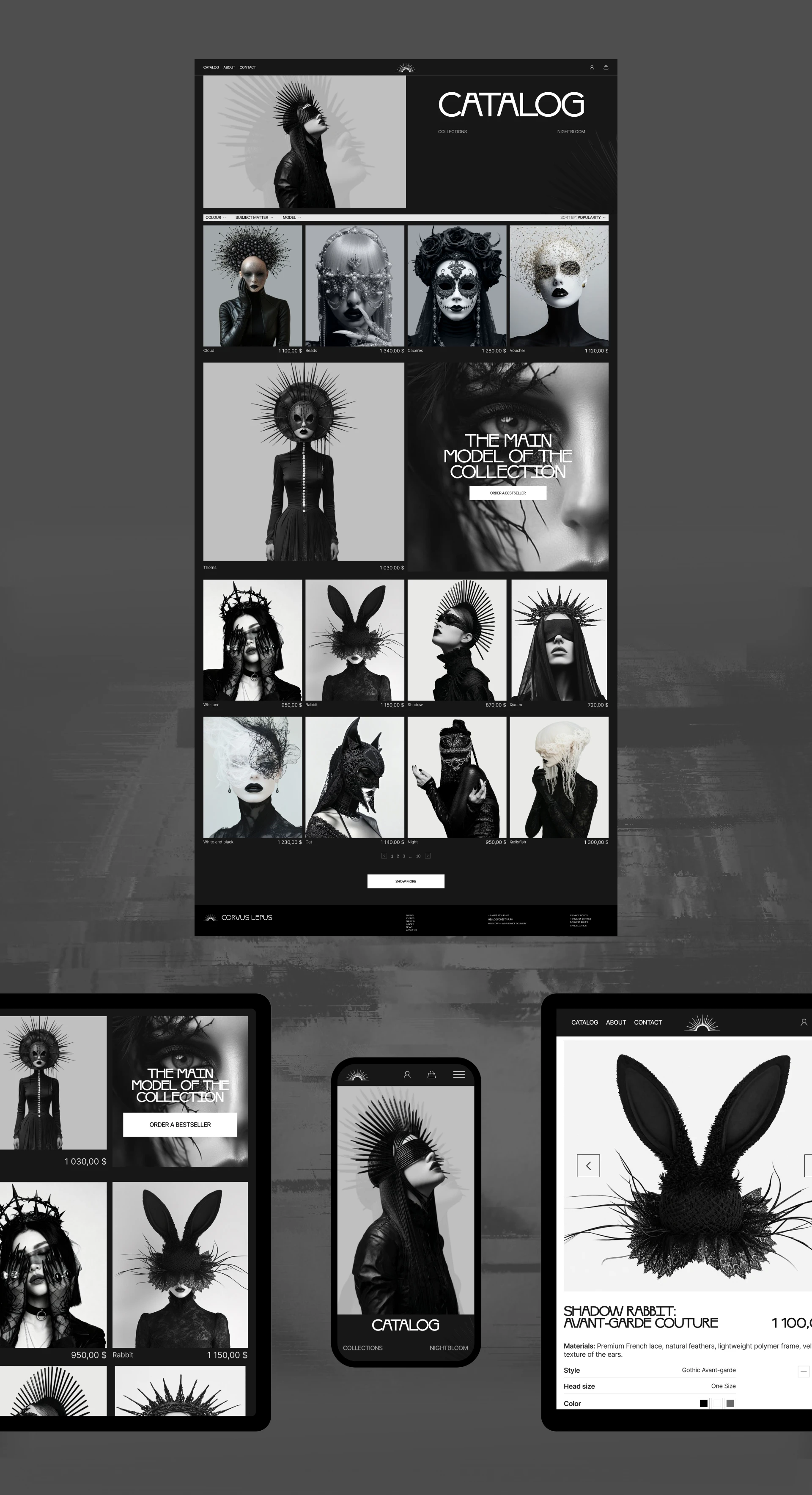 CORVUS LEPUS — авторское ателье закрытых масок — Изображение №5 — Интерфейсы на Dprofile