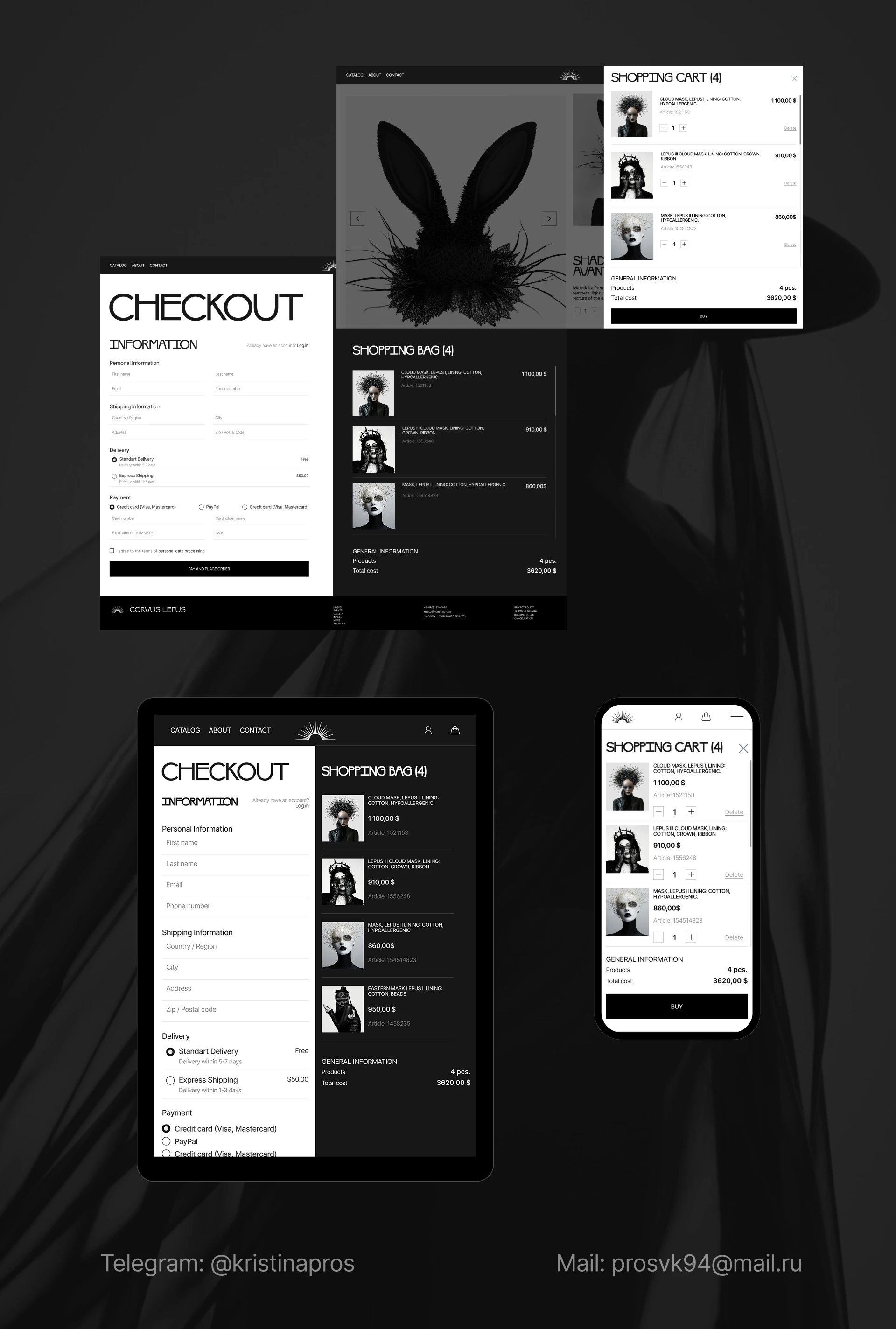 CORVUS LEPUS — авторское ателье закрытых масок — Изображение №7 — Интерфейсы на Dprofile