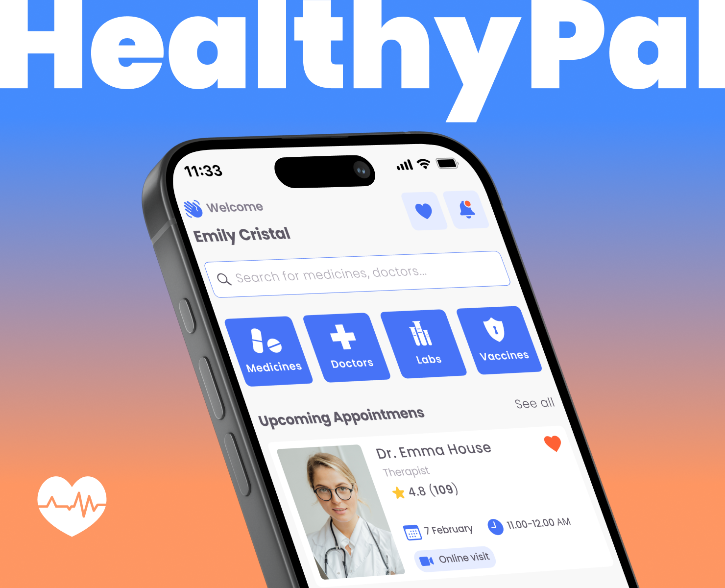 HealthyPal | Mobile app & UX UI design — Интерфейсы на Dprofile
