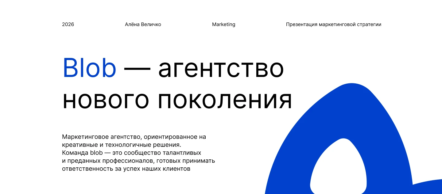Презентация маркетинговой стратегии Blob — Изображение №1 — Маркетинг на Dprofile
