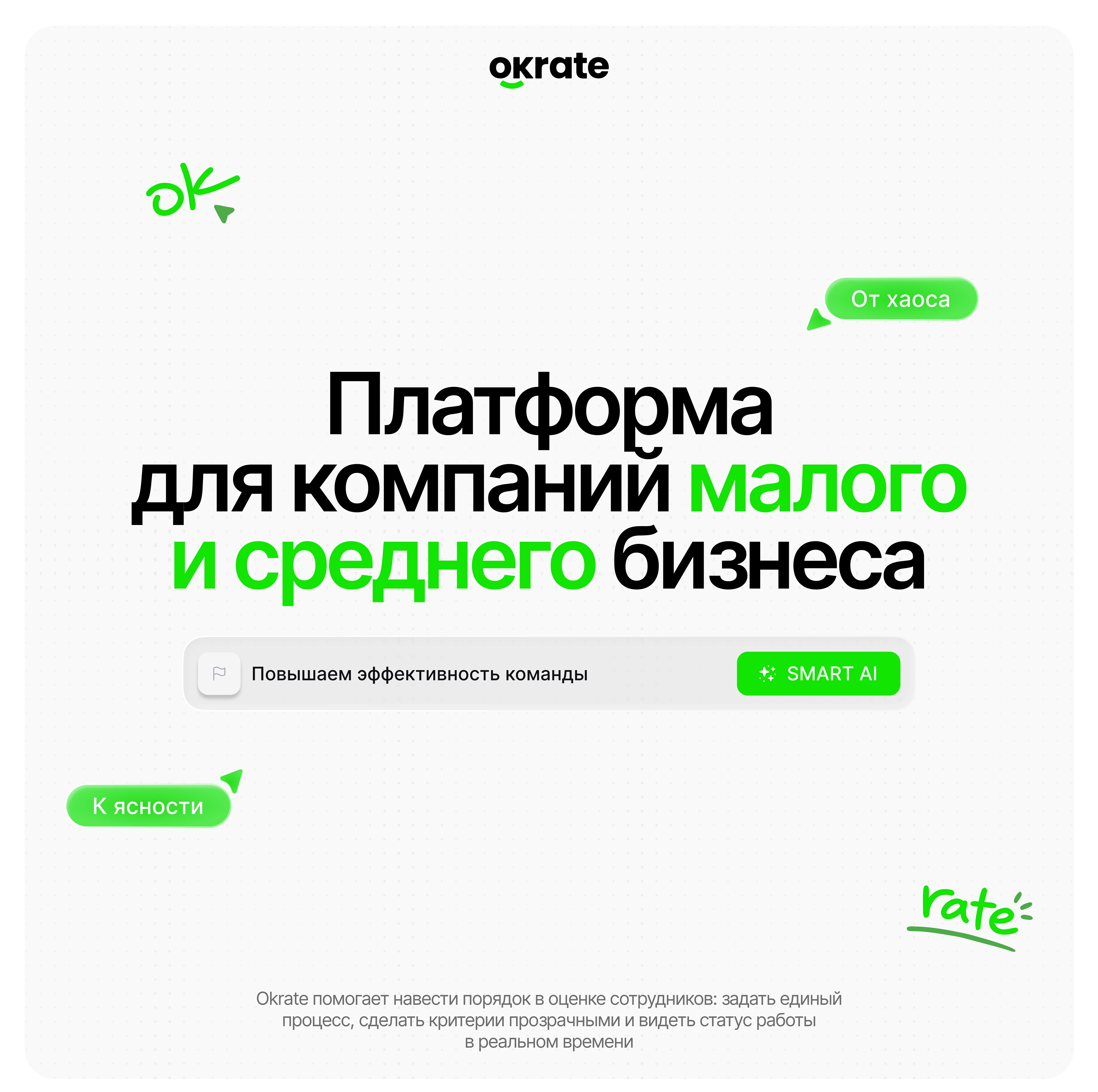 Okrate — платформа для управления эффективностью — Изображение №2 — Интерфейсы, Брендинг на Dprofile