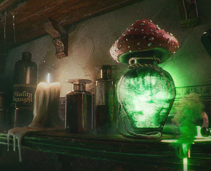 Mushroom Flask — Иллюстрация, 3D на Dprofile