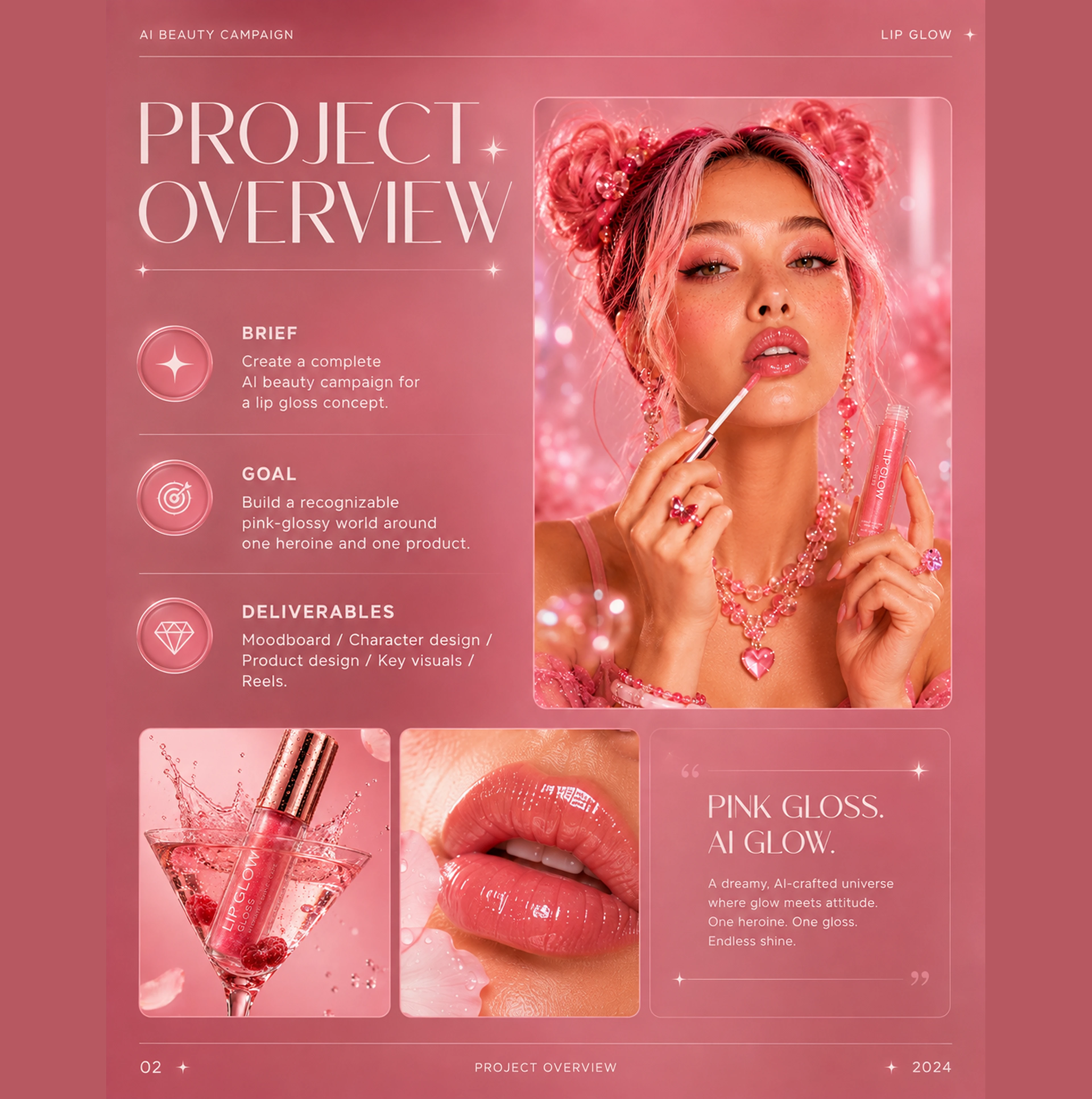 LIP GLOW — AI Cosmetic Campaign — Изображение №2 — Интерфейсы, Брендинг на Dprofile