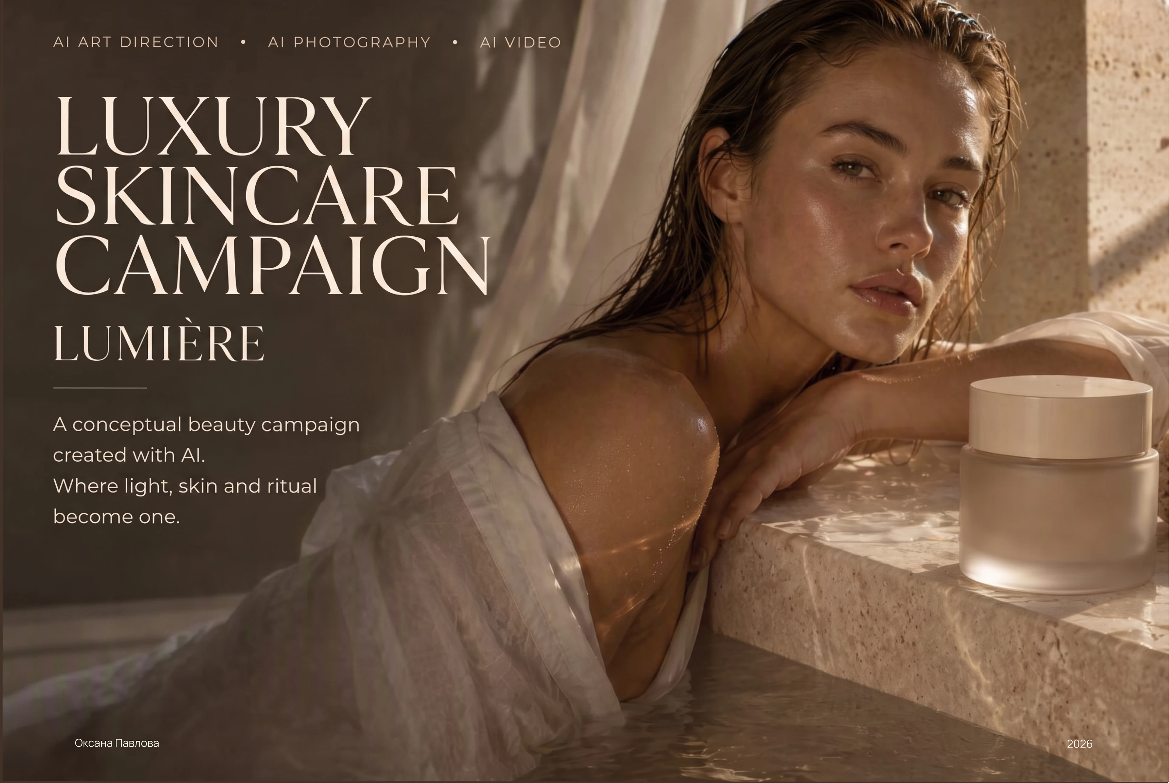 AI Luxury Skincare Campaign — Изображение №1 — Интерфейсы, Брендинг на Dprofile