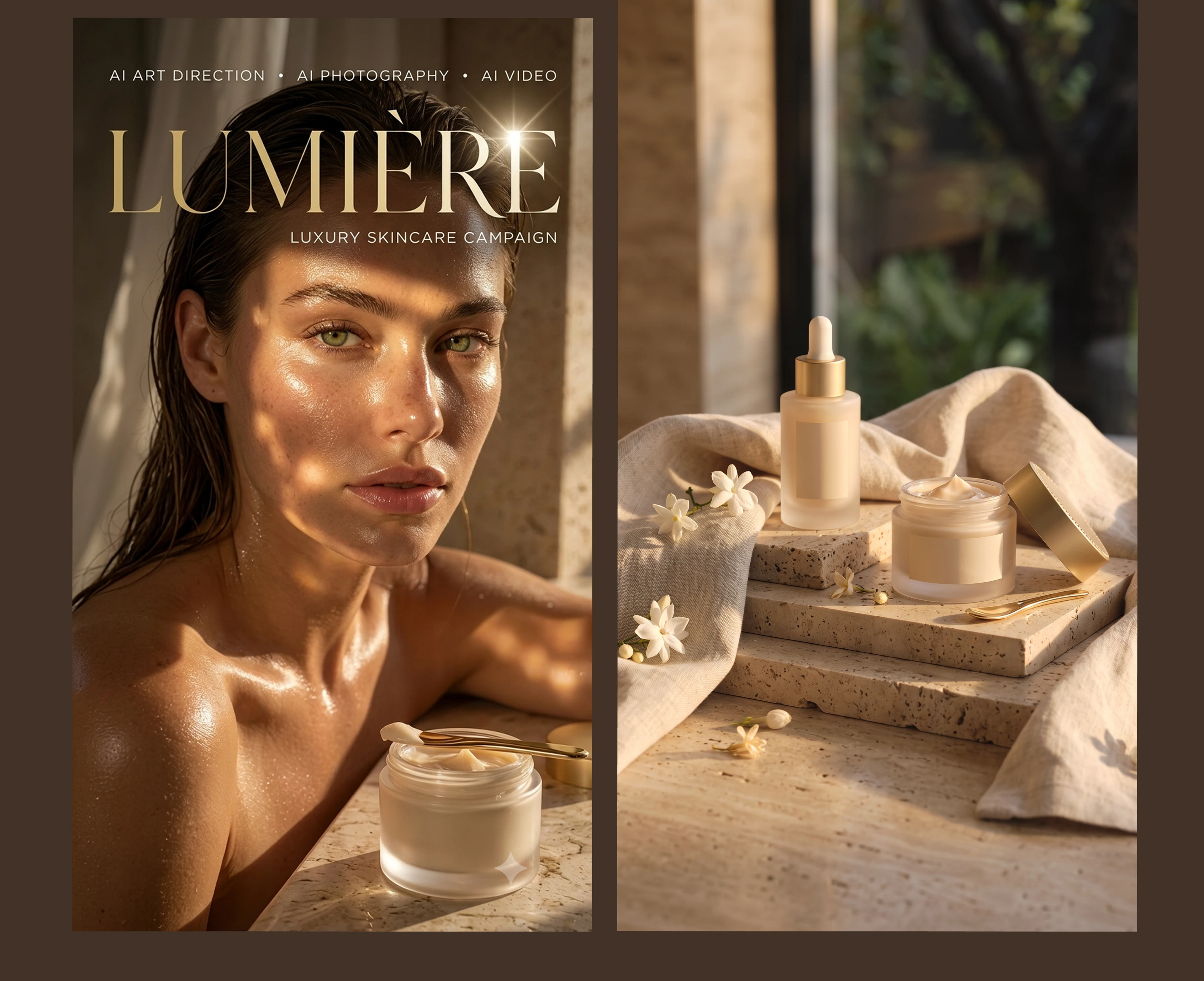 AI Luxury Skincare Campaign — Изображение №10 — Интерфейсы, Брендинг на Dprofile
