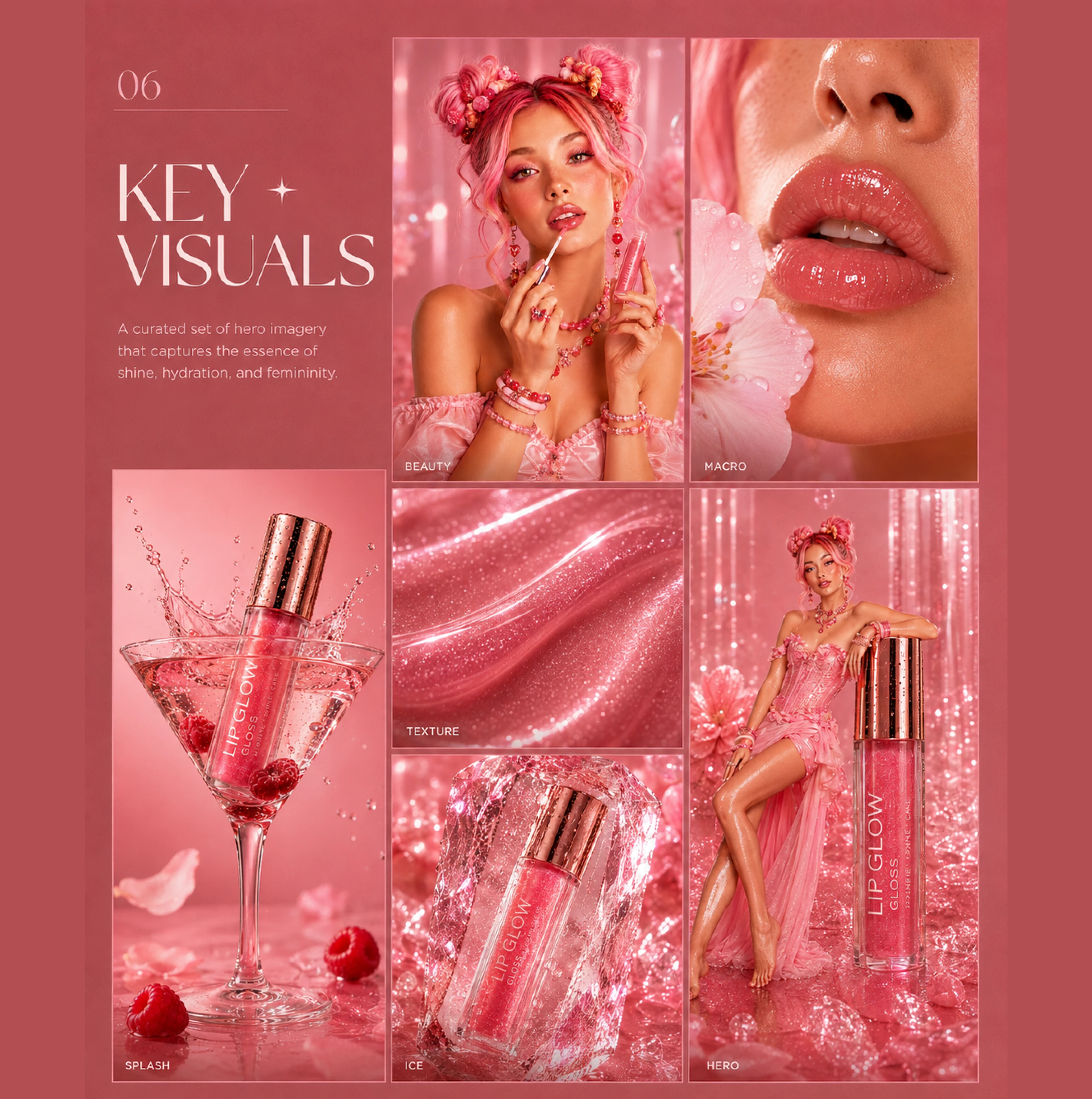 LIP GLOW — AI Cosmetic Campaign — Изображение №6 — Интерфейсы, Брендинг на Dprofile