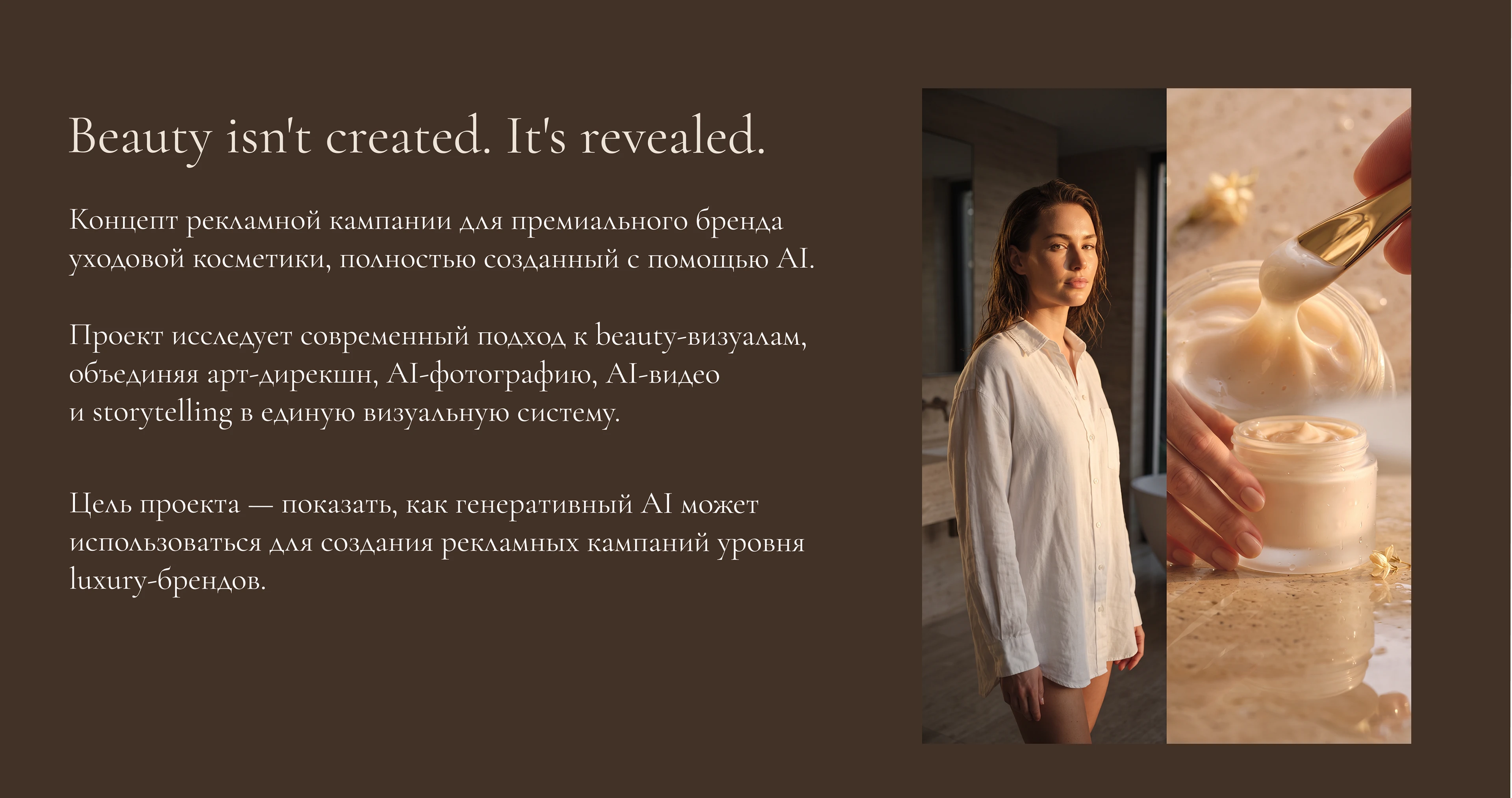 AI Luxury Skincare Campaign — Изображение №2 — Интерфейсы, Брендинг на Dprofile