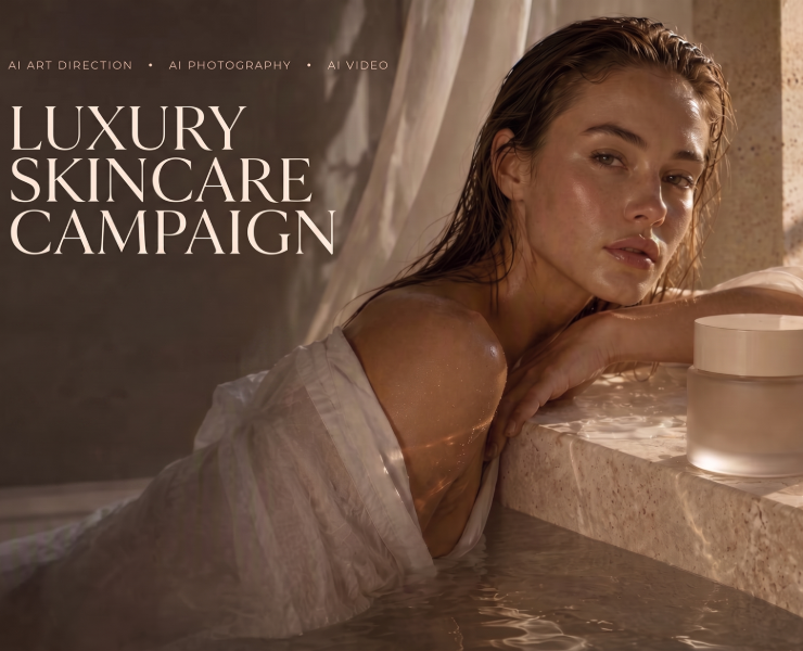 AI Luxury Skincare Campaign — Интерфейсы, Брендинг на Dprofile