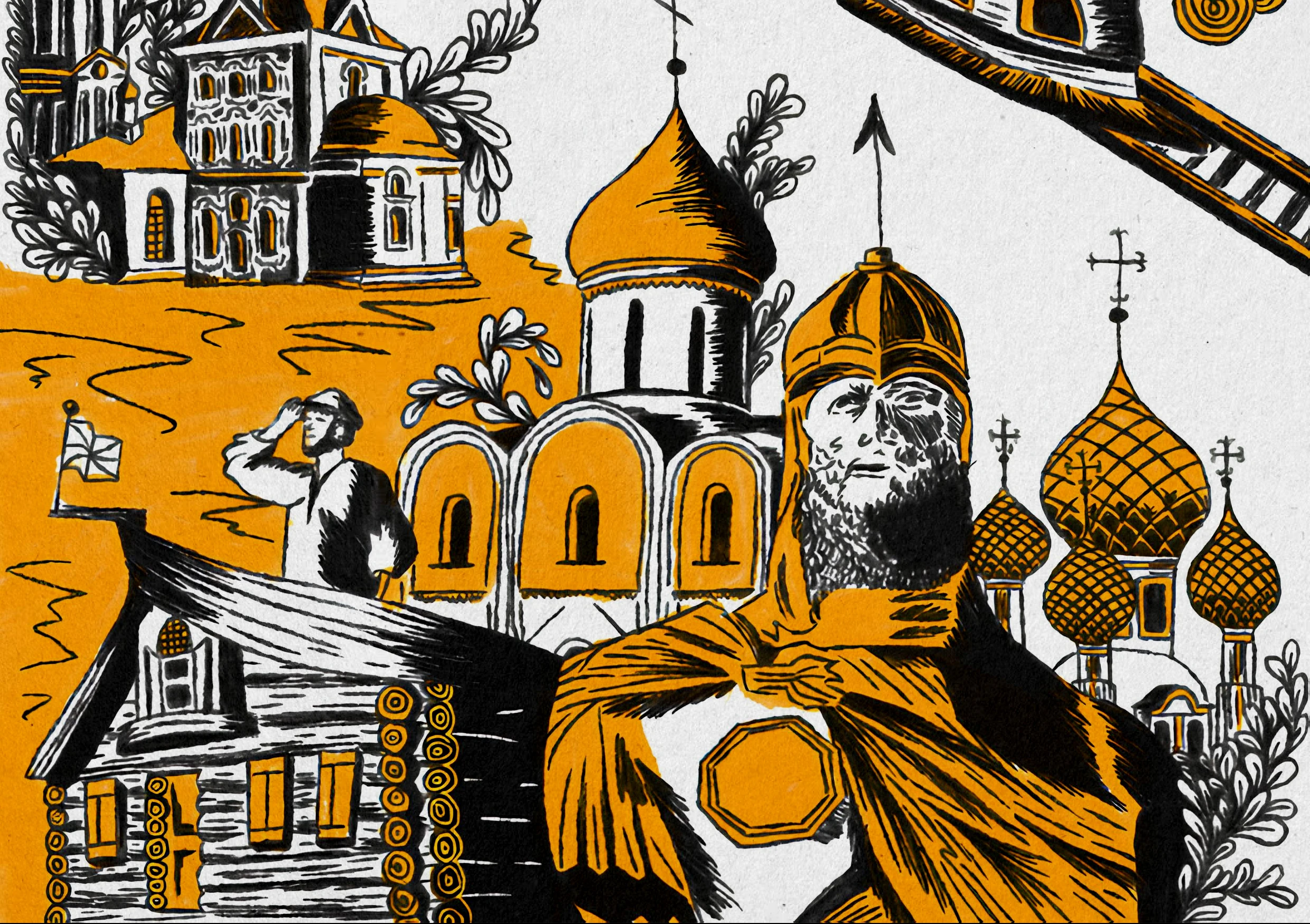 Штрихи золотого кольца: иллюстрированные открытки — Изображение №3 — Иллюстрация, Графика на Dprofile