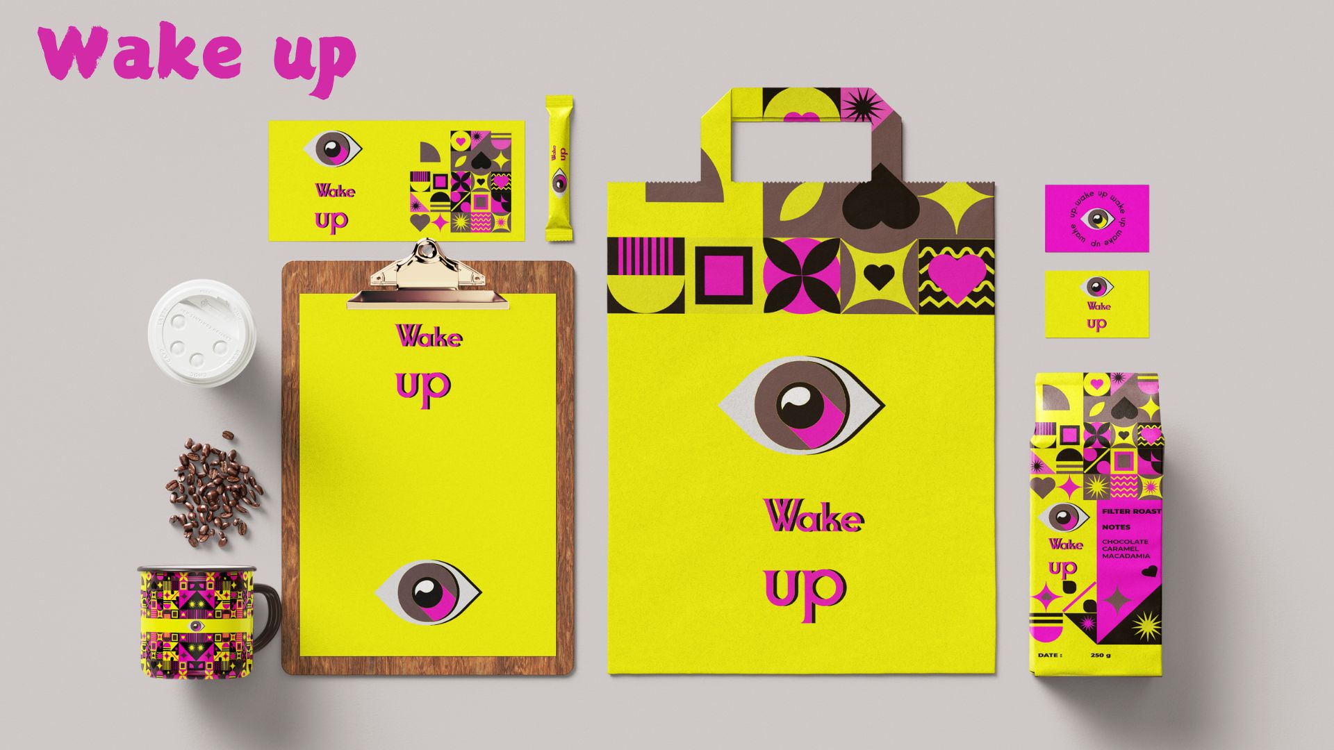 Фирменный стиль и айдентика кофейного бренда Wake Up — Изображение №1 — Брендинг на Dprofile
