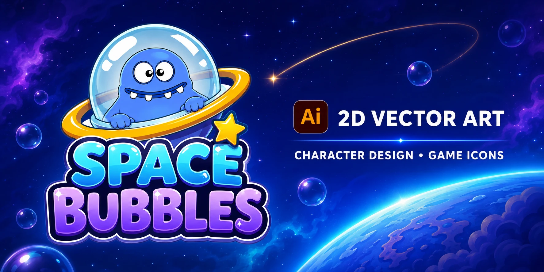 Space bubbles — Изображение №1 — Брендинг, Иллюстрация на Dprofile