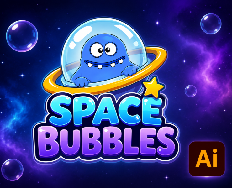 Space bubbles — Брендинг, Иллюстрация на Dprofile