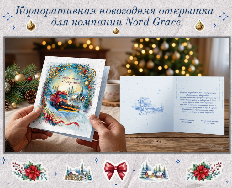 Новогодняя открытка для "Nord Grace" — Иллюстрация, Графика на Dprofile