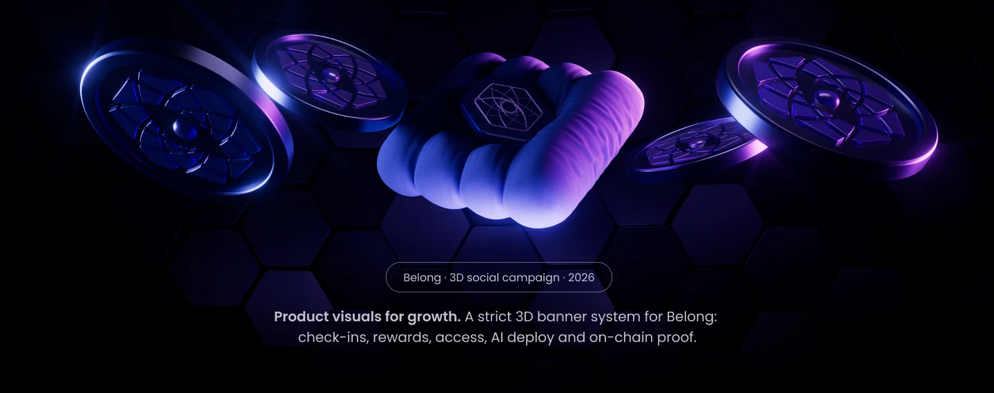 Belong Social Media key 3D visuals — Изображение №1 — Графика, 3D на Dprofile