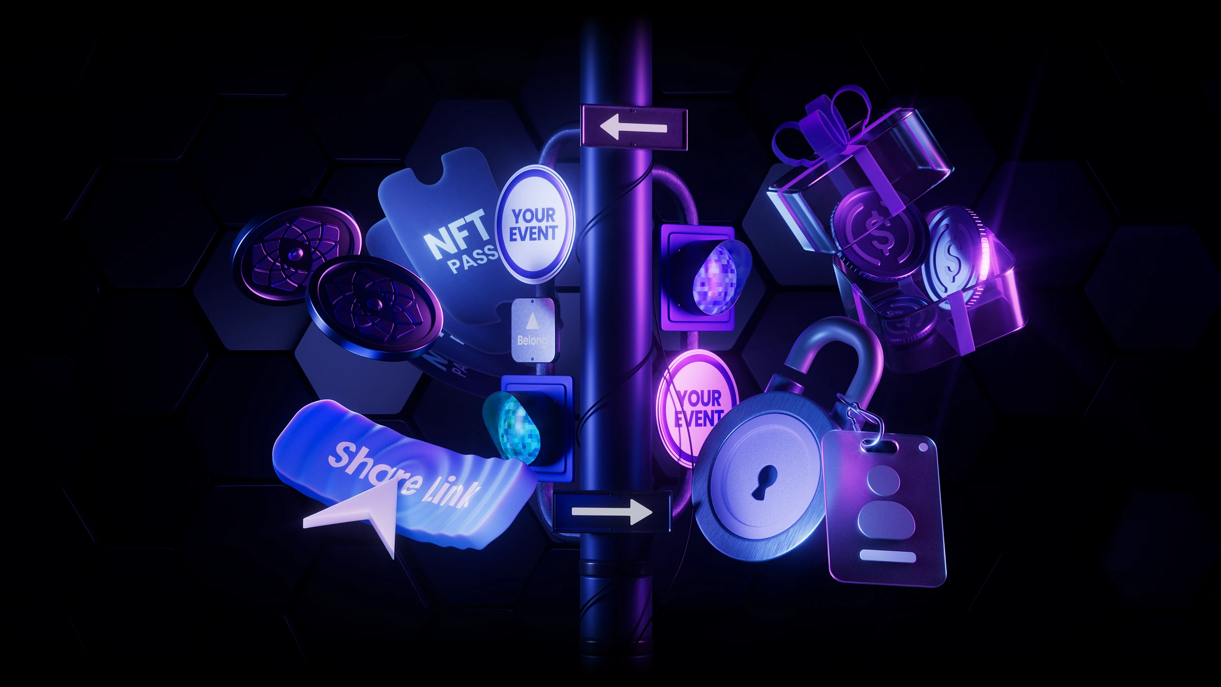 Belong Social Media key 3D visuals — Изображение №2 — Графика, 3D на Dprofile