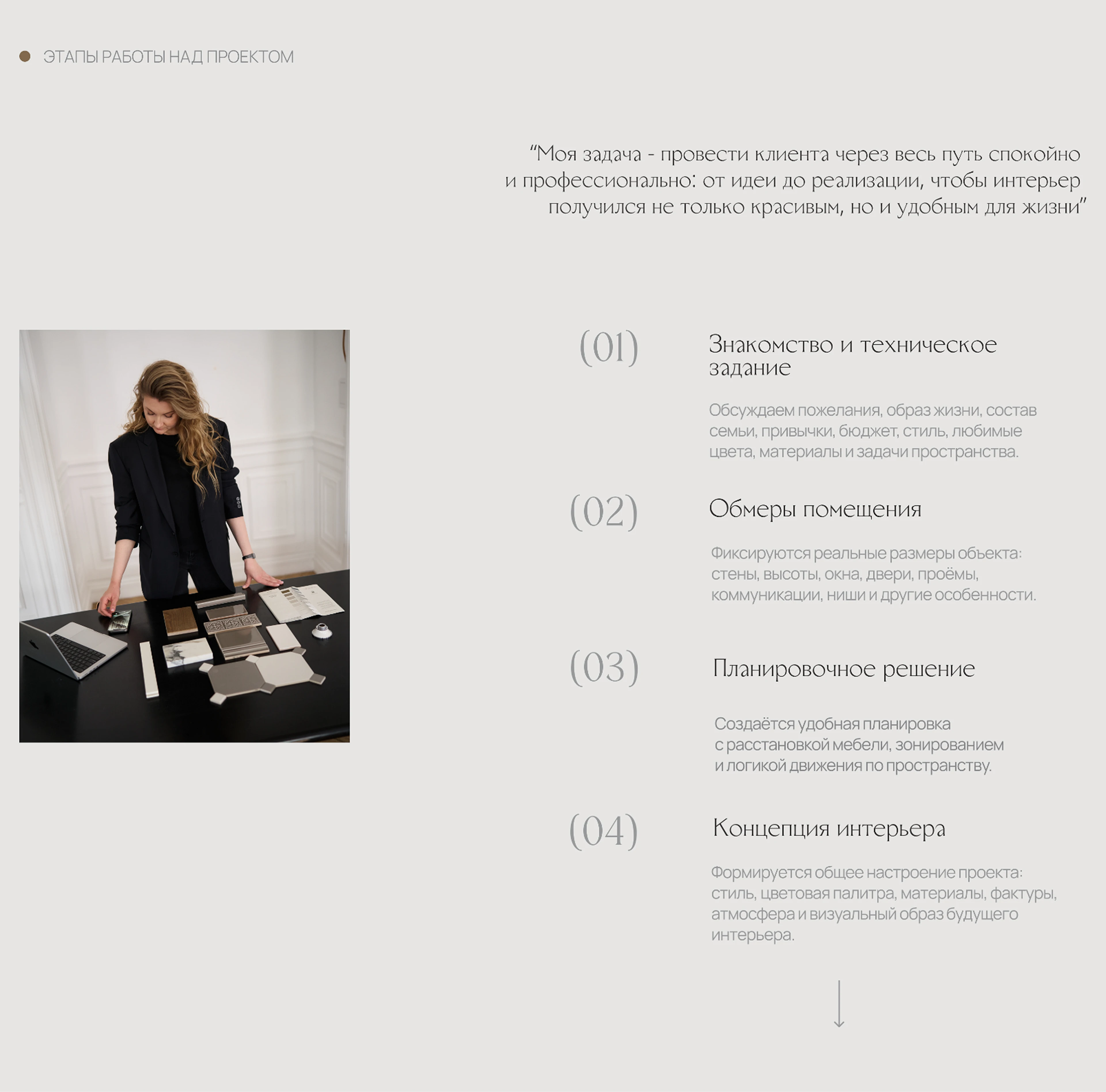 Сайт для дизайнера интерьеров Татьяны Григорьевой — Изображение №3 — Интерфейсы, Брендинг на Dprofile